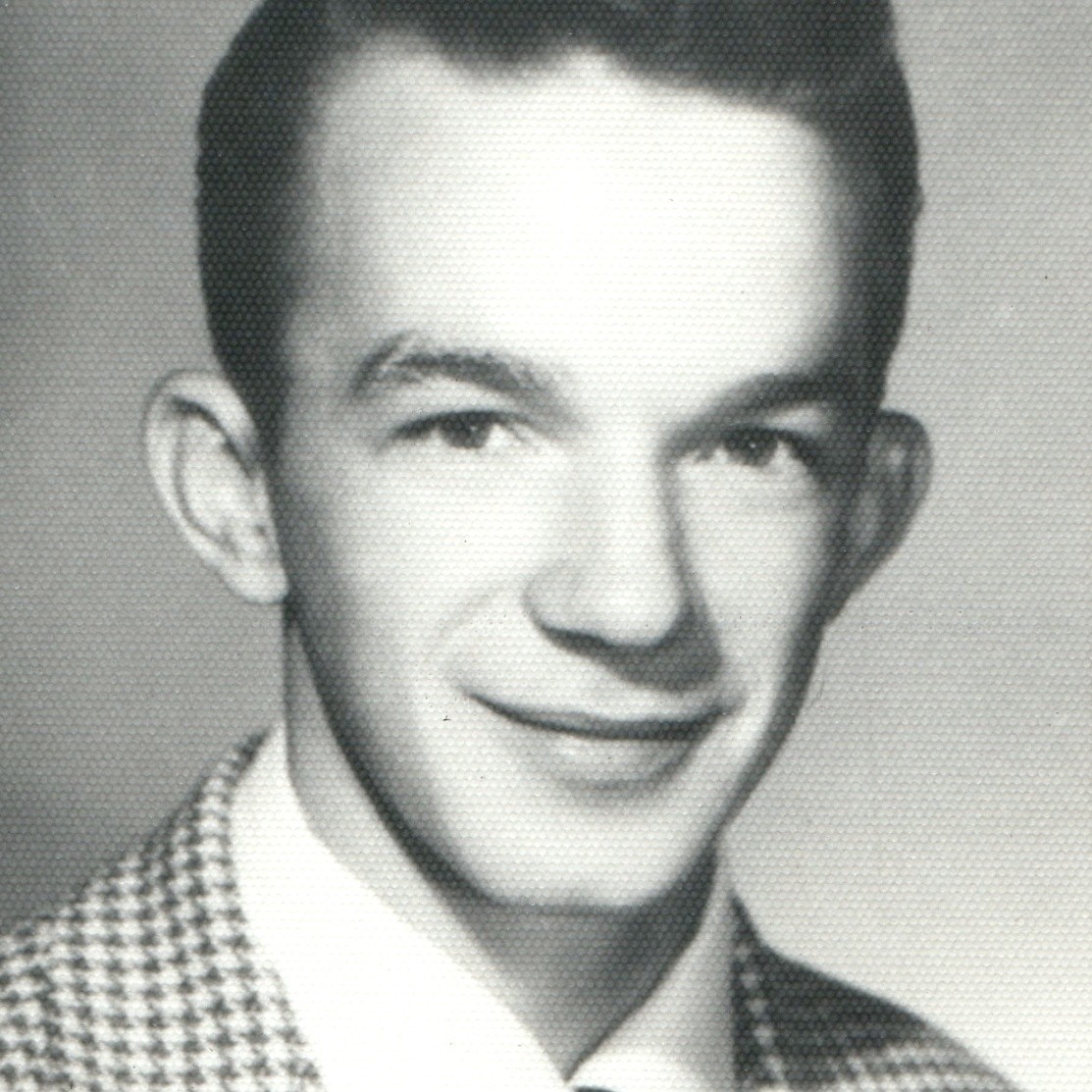 c1950s Houndstooth Suit Young Man Tie Studio Photograph Inscribed to Carol Jack