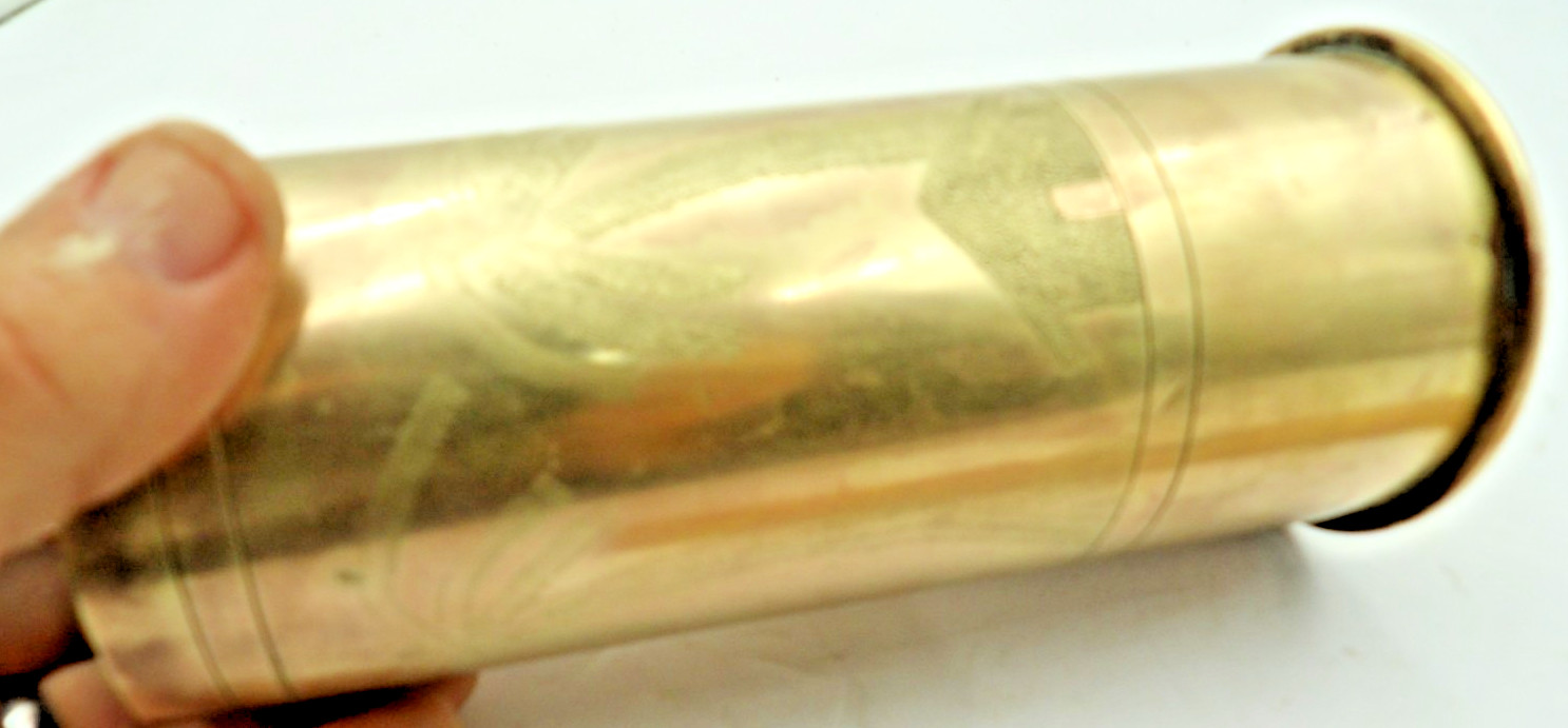 Vintage Trench Art Brass Shell North Africa 7 x 2 1/2