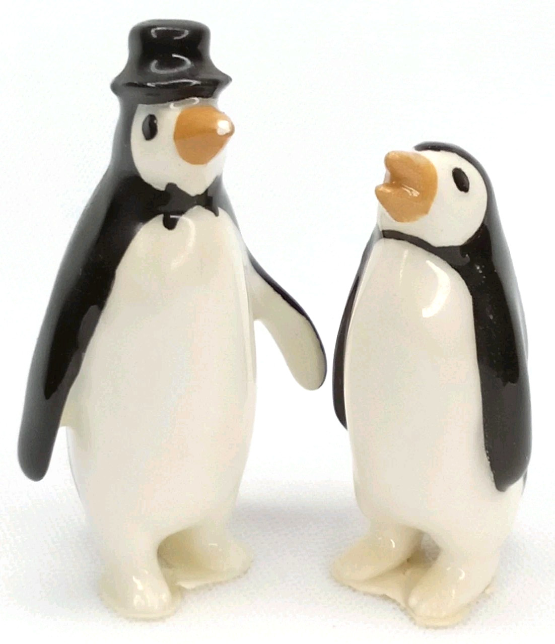 Vintage 1970s Hagen Renaker Emperor Penguin Figurine Set Of 2 Made In USA