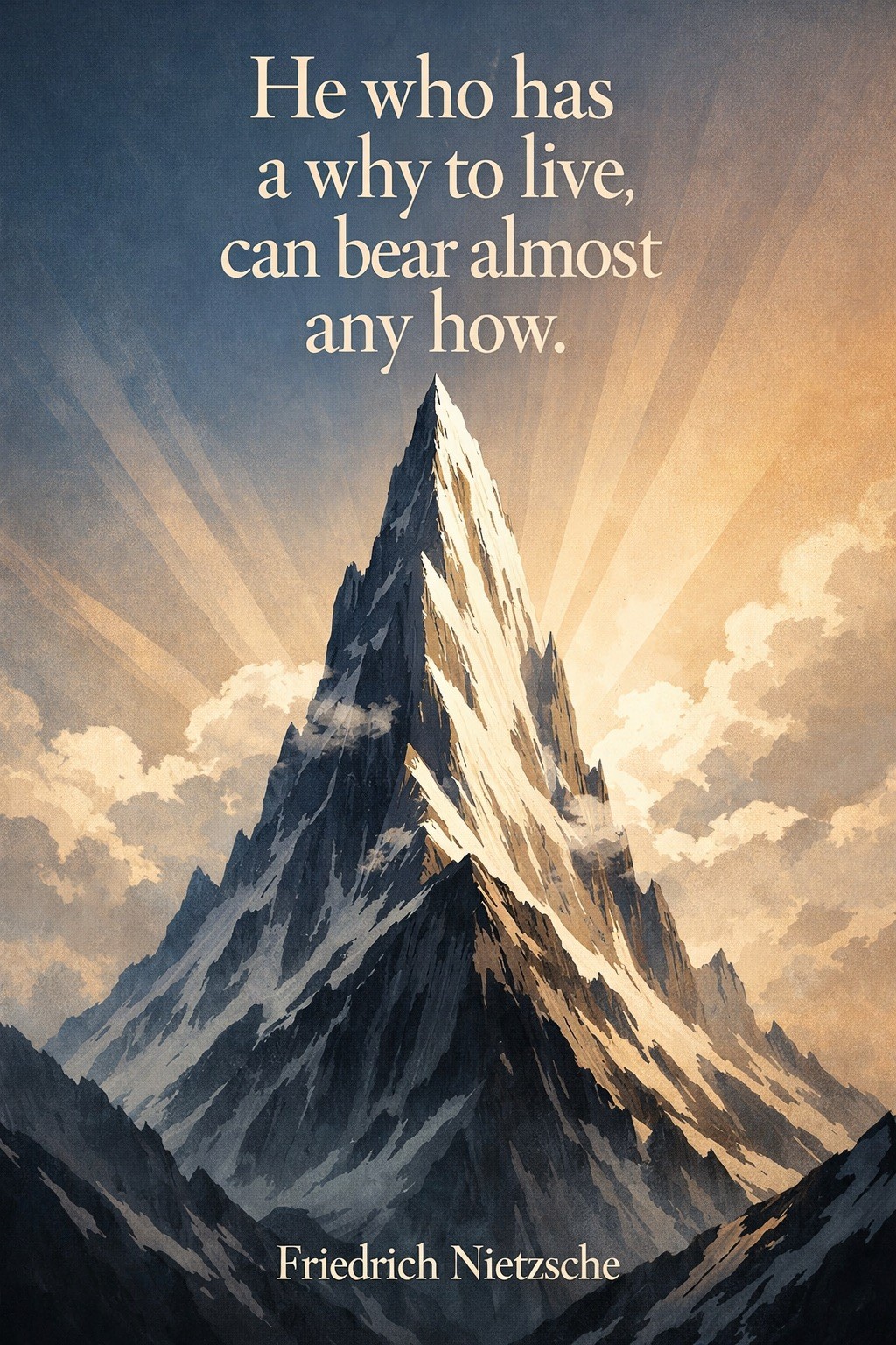 Epic Friedrich Nietzsche Quote Poster 🏔️ - 24x36” - Premium Matte Paper 200gsm