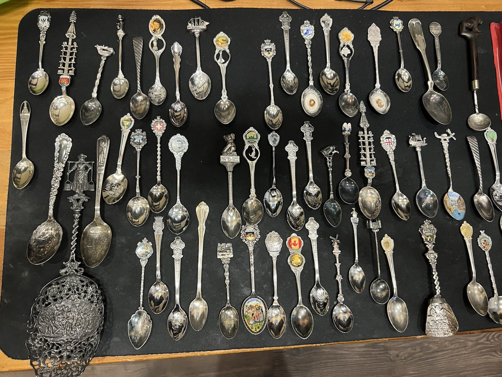 Lot 100+ Vintage Souvenir Spoons Rolex Bucherer 1933 Worlds Fair Silverplate