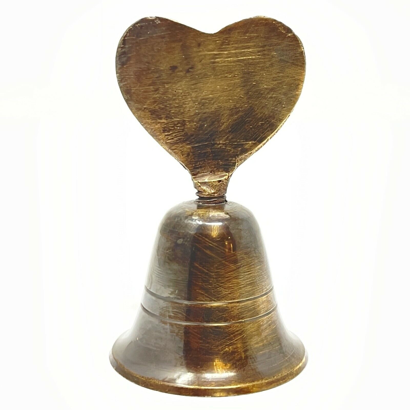 Heart Bell, Brass Bell With Heart Shaped Handle, Vintage Antique Finish