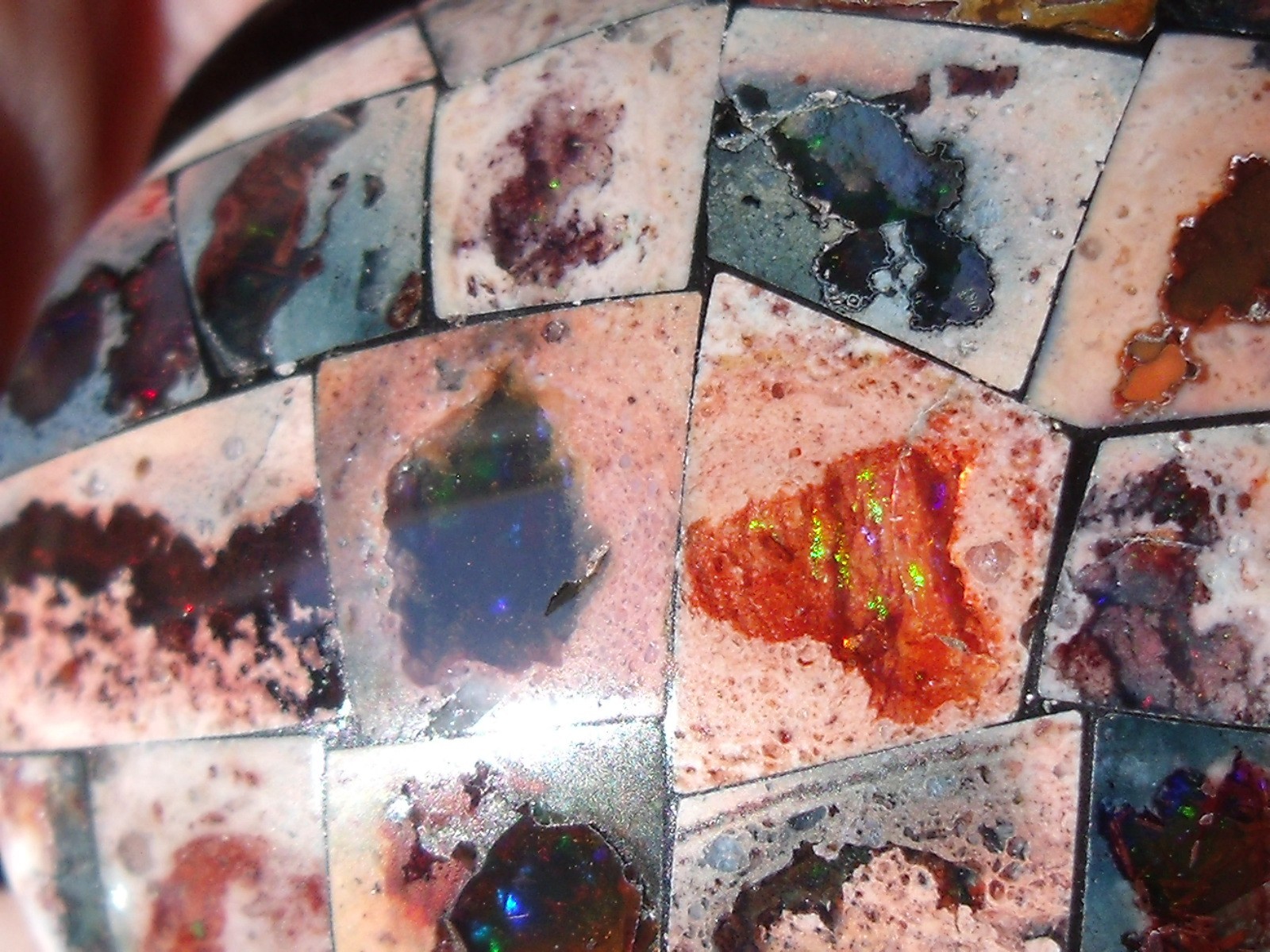 340 CTS Black Obsidian Turtle with a Mosaic shell of Cantera Fire Opal Inlay