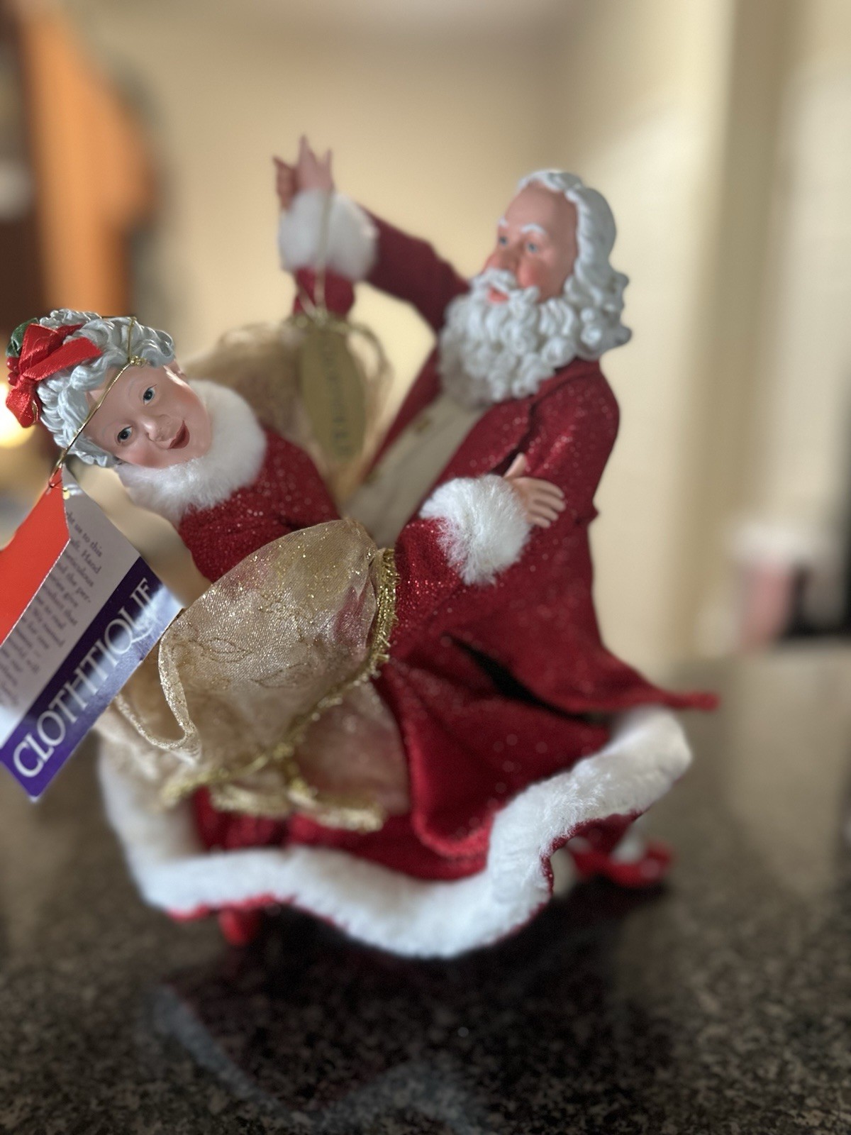Vintage Clothtique By Possible Dreams Santa & Mrs Claus Ballroom Dancing
