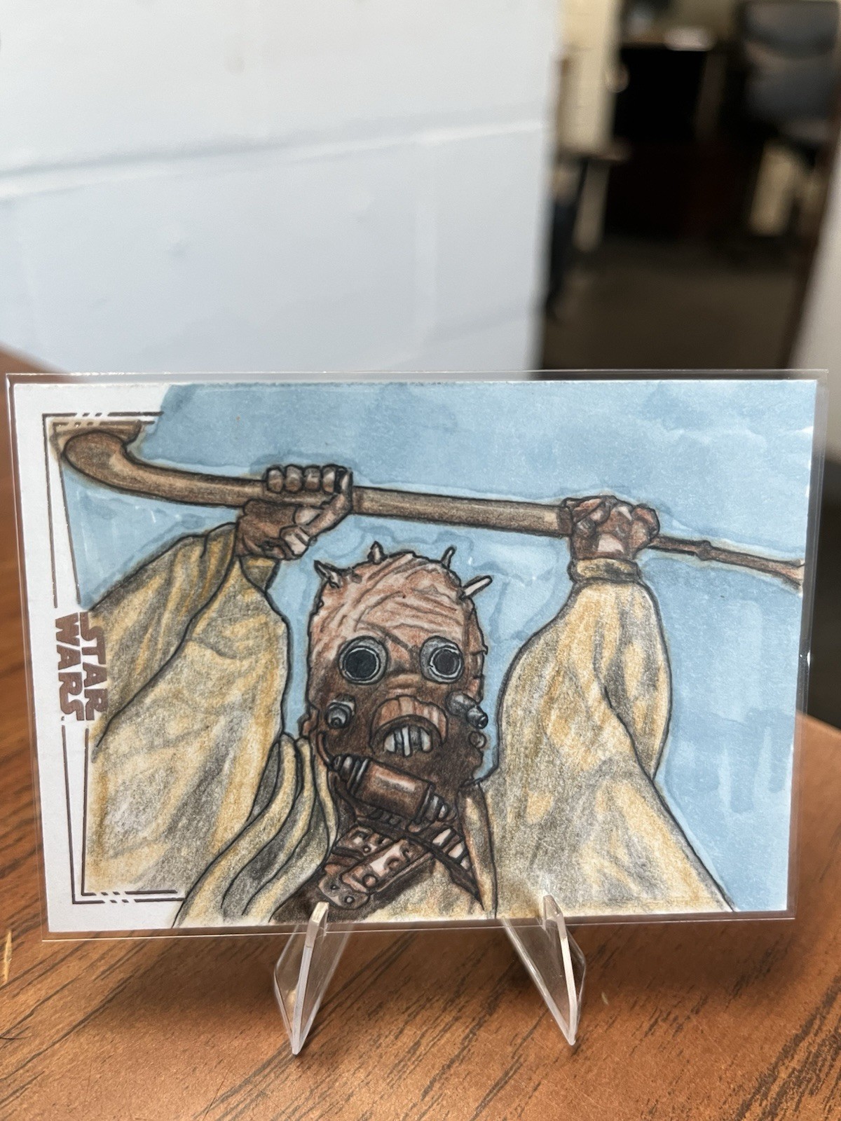 2026 Topps Chrome Star Wars Galaxy Tusken Raider Sketch Auto by Michael Garcia