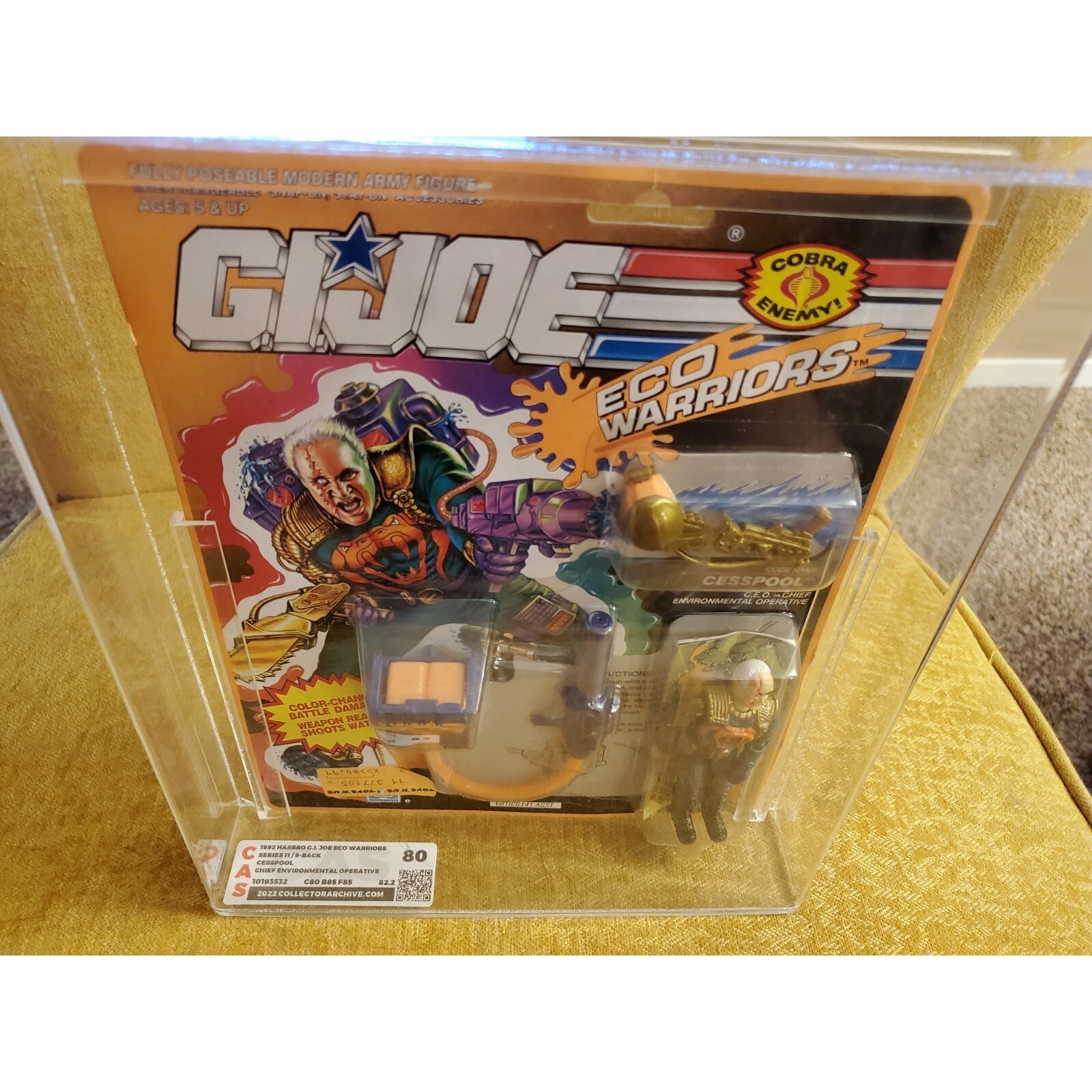 G.I. Joe 1992 Cesspool Eco‑Warriors CAS 80 Graded MOC Hasbro Cobra ARAH