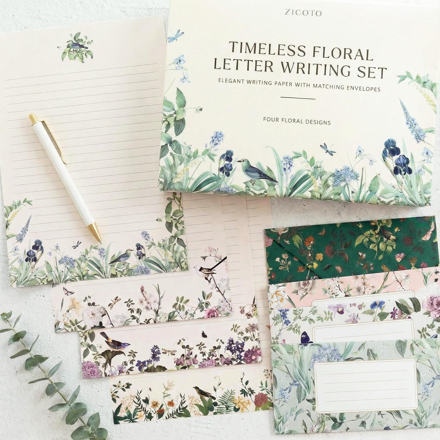 Beautiful Stationery Set with Envelopes - Lined Letter Writing Paper
