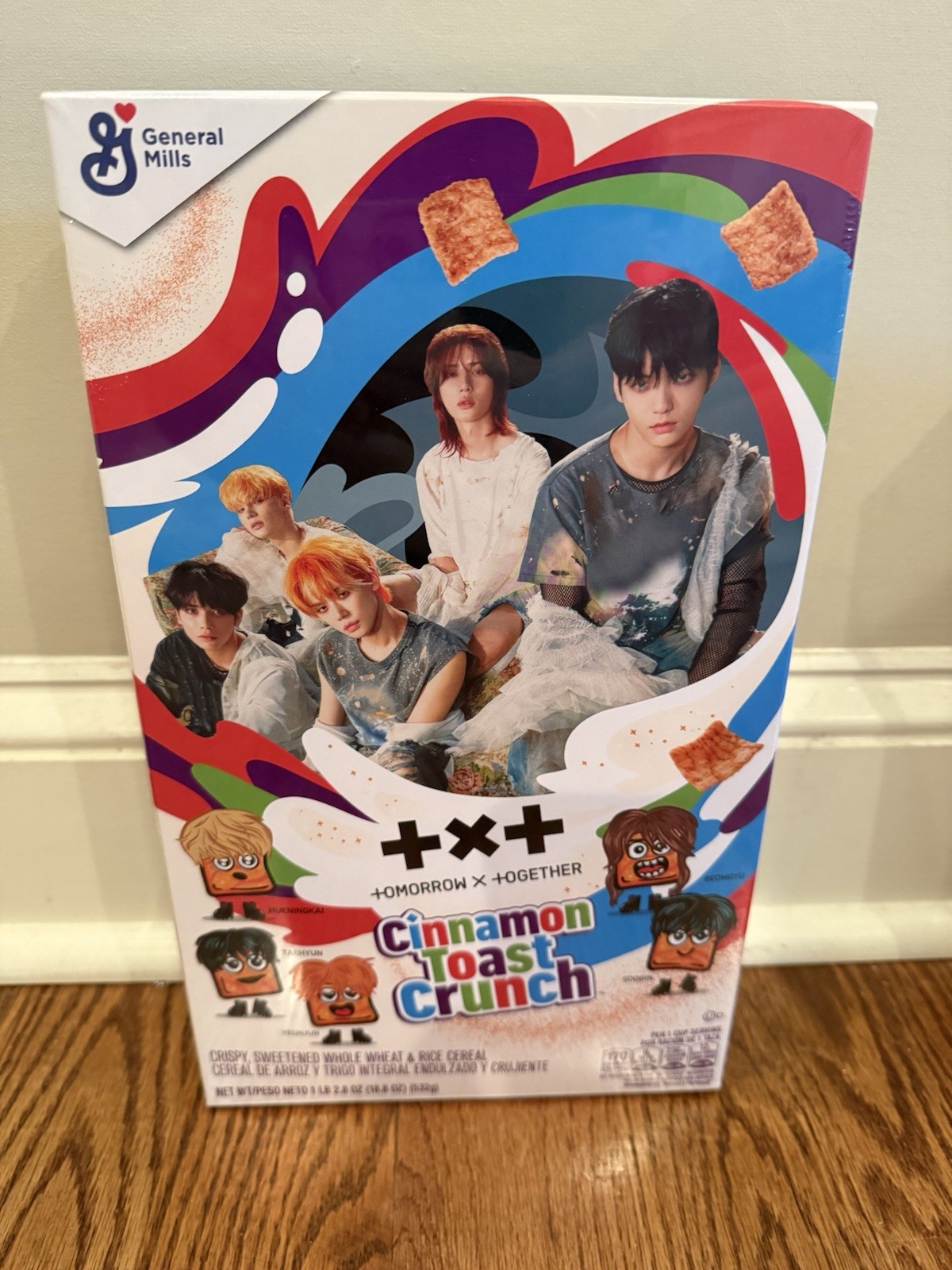 TXT Cinnamon Toast Crunch Cereal With Photo Cards Collectible LIMITED EDITION 