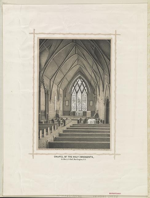 Burlington New Jersey Chapel of the Holy Innocents St Marys Hall c1869 Interior