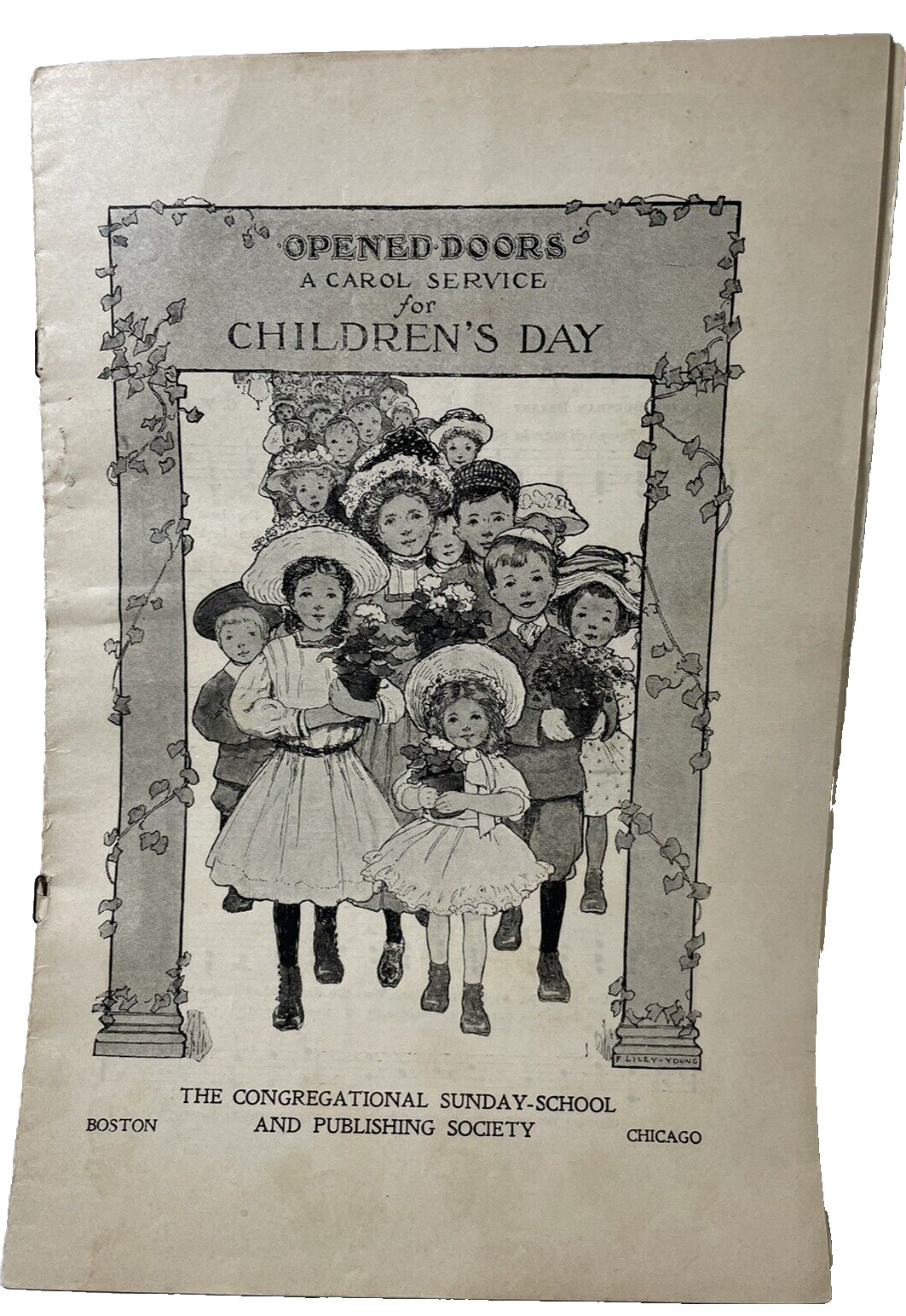 1909 Children\'s Day Program Opened Doors Carol Service Congregational Antique