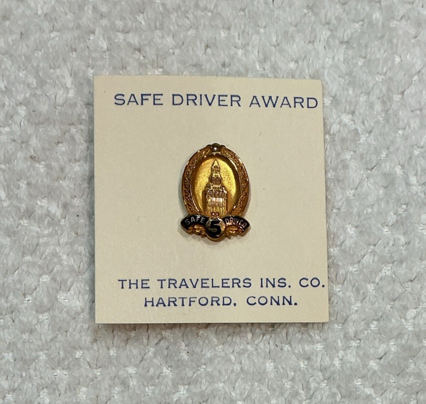 10kt GF Safe Driver Award The Travelers Ins. Co. Hartford Conn. NOS