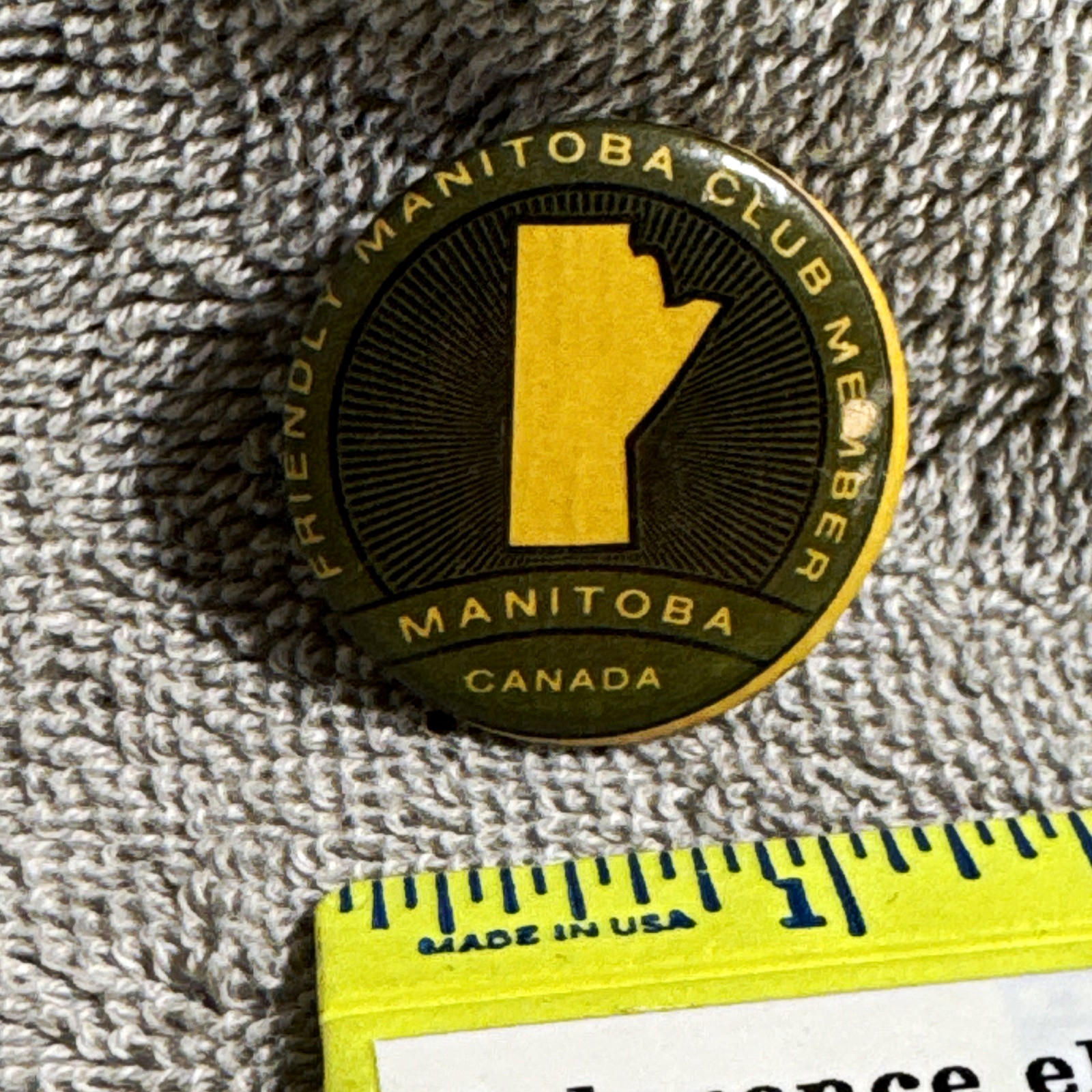 Friendly Manitoba Club Member Manitoba Canada Souvenir Pinback Button