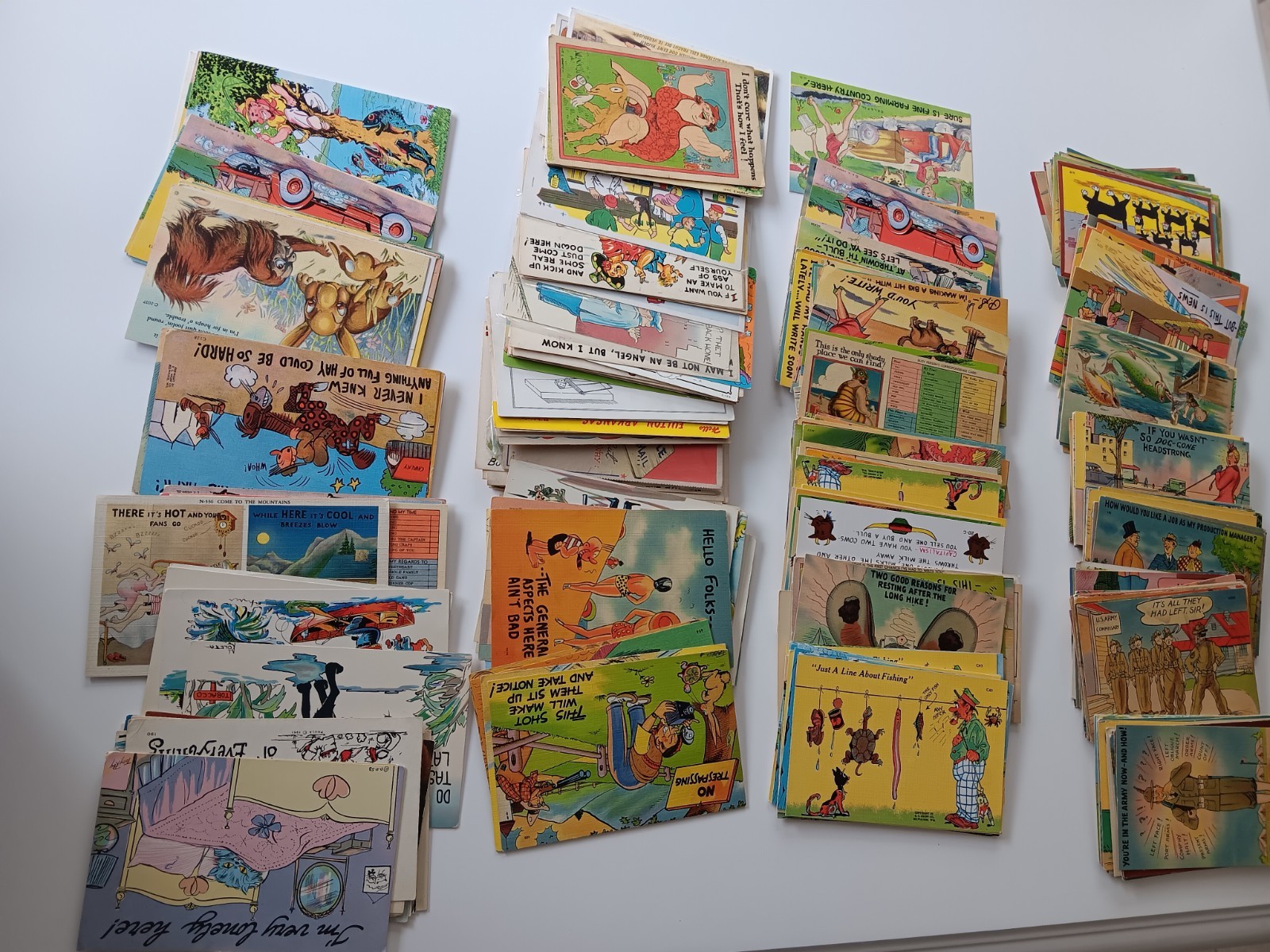 Lot of 324 Vintage Linen, Comic, Humor, Risque, Fishing, WW2, Military Postcards Lot of 324 Vintage Linen, Comic, Humor, Risque, Fishing, WW2, Military Postcards
