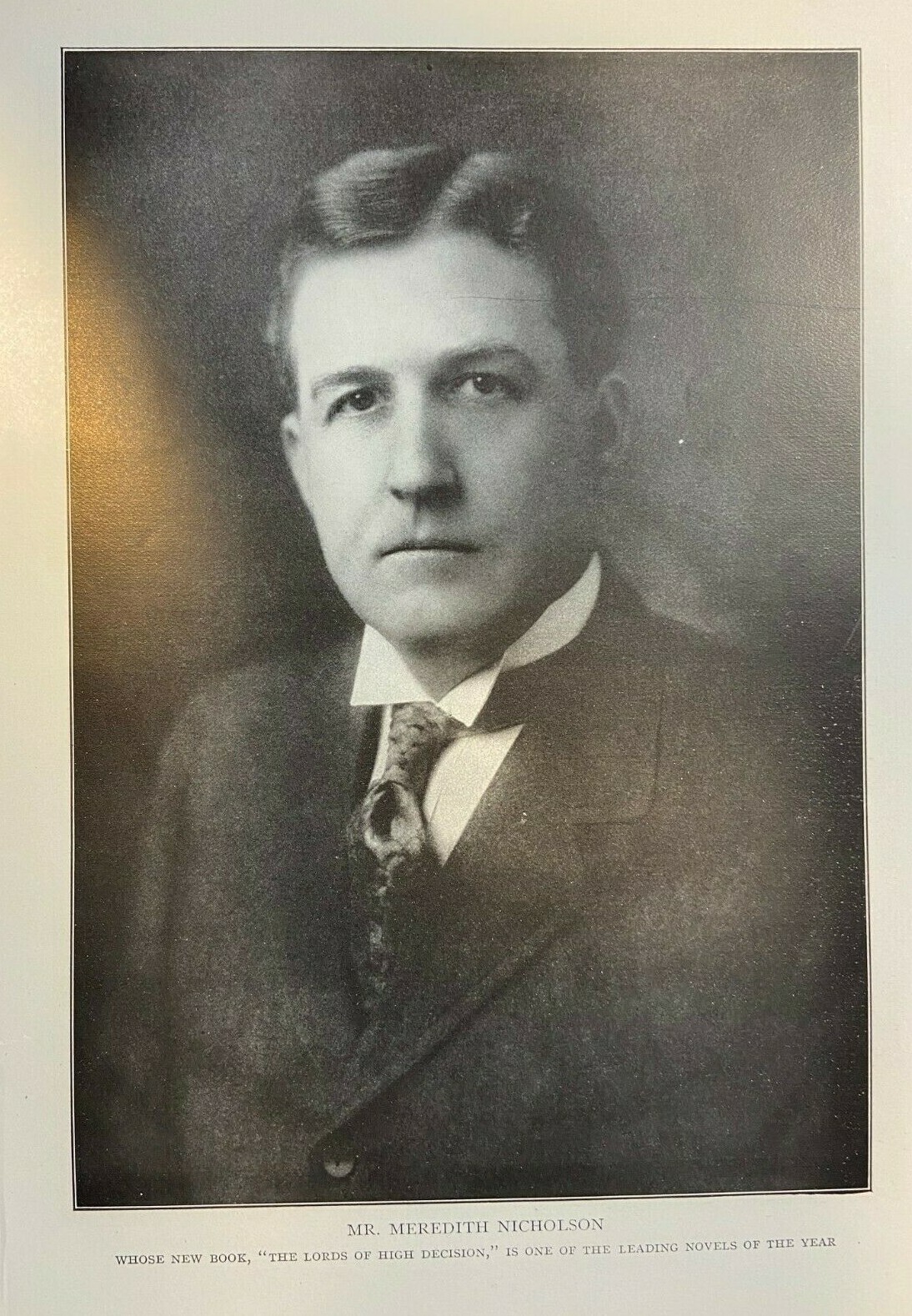 1909 Vintage Magazine Illustration Author Meredith Nicholson