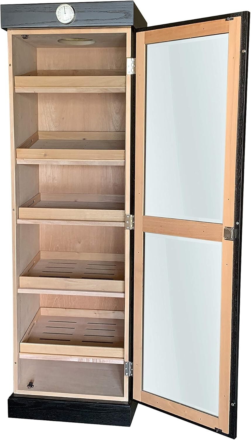 Humidor Supreme Premium Large Cigar Humidor Cabinet, Shelves, Black -3000 Cigars Humidor Supreme Premium Large Cigar Humidor Cabinet, Shelves, Black -3000 Cigars