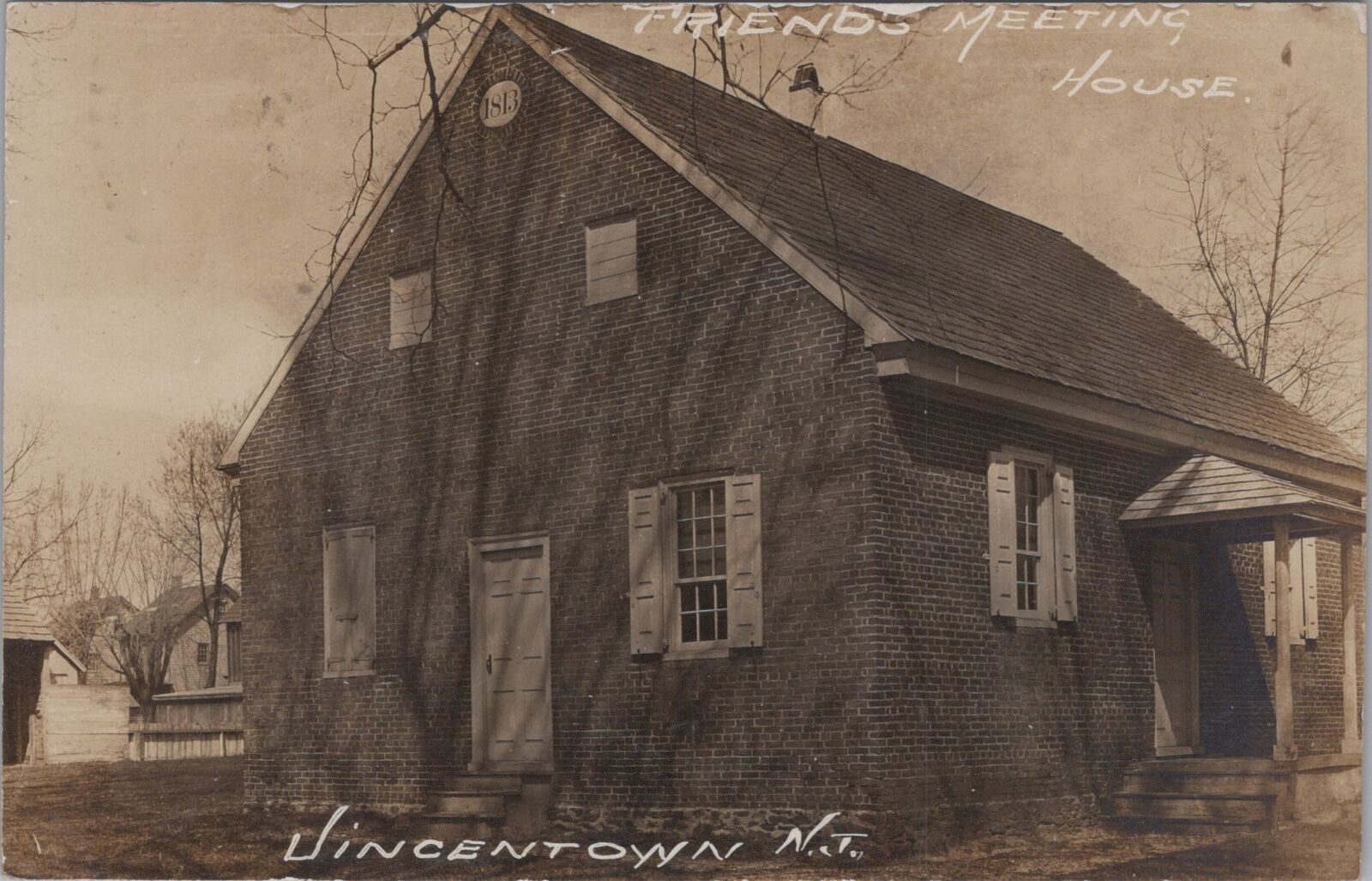 Friends Meeting House Vincentown New Jersey 1909 RPPC Photo Postcard