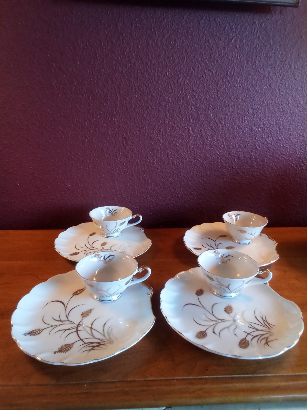 Vintage Lefton Handpainted China Golden Whear #2768 Sandwich Plate w/ Tea Cup Vintage Lefton Handpainted China Golden Whear #2768 Sandwich Plate w/ Tea Cup