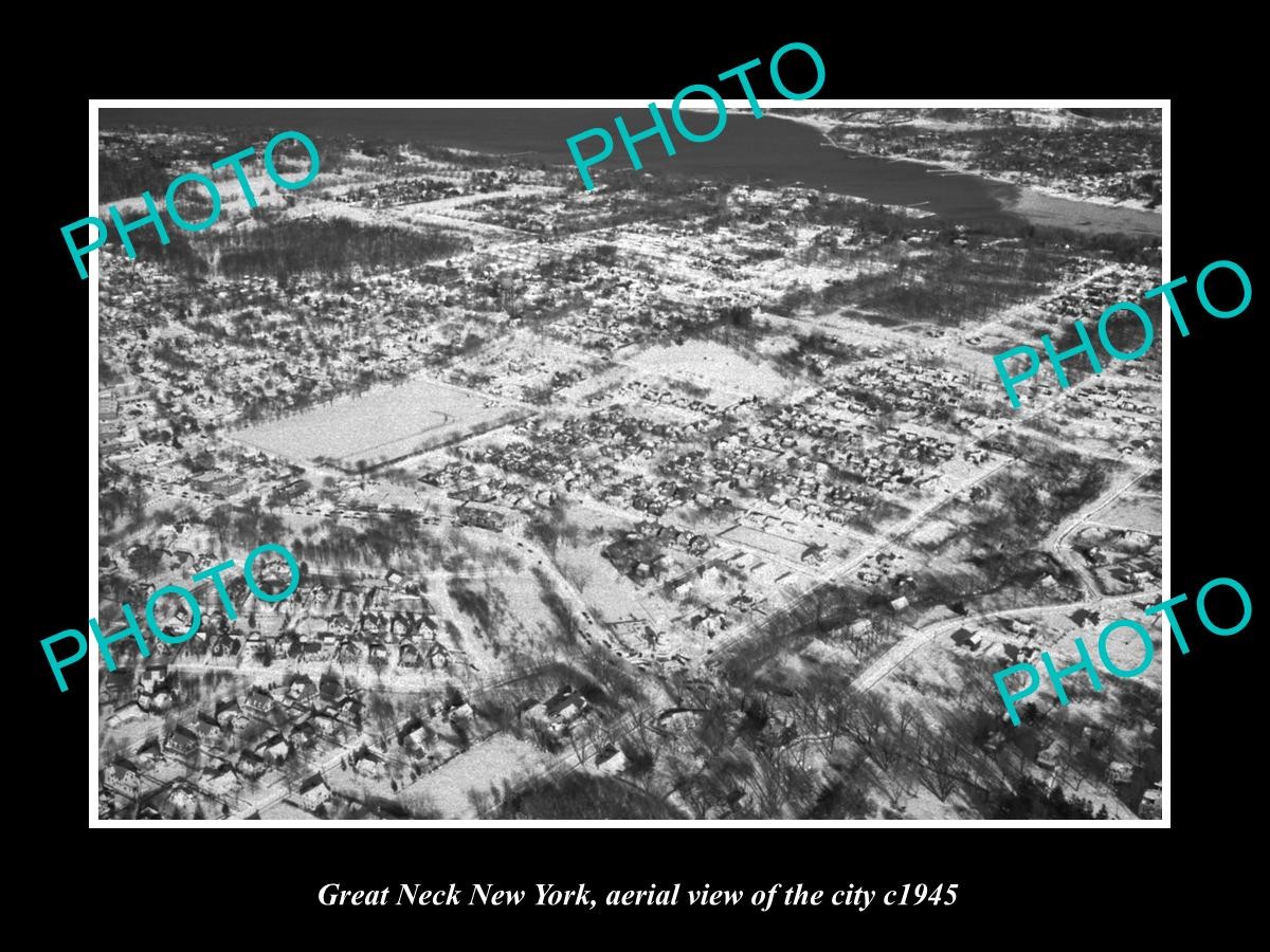 Great Neck New York Aerial View Of The Town c1945 2 Large Historic Old Photo