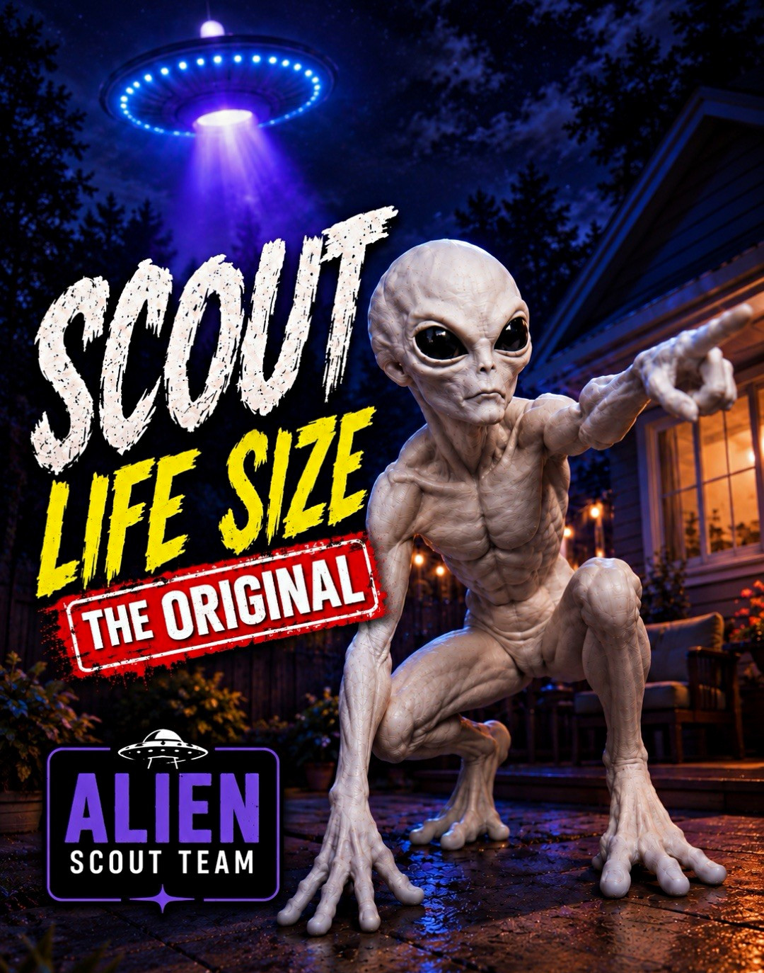 Alien Scout Team Scout Life Size Original Gray Alien Figure Statue/Prop