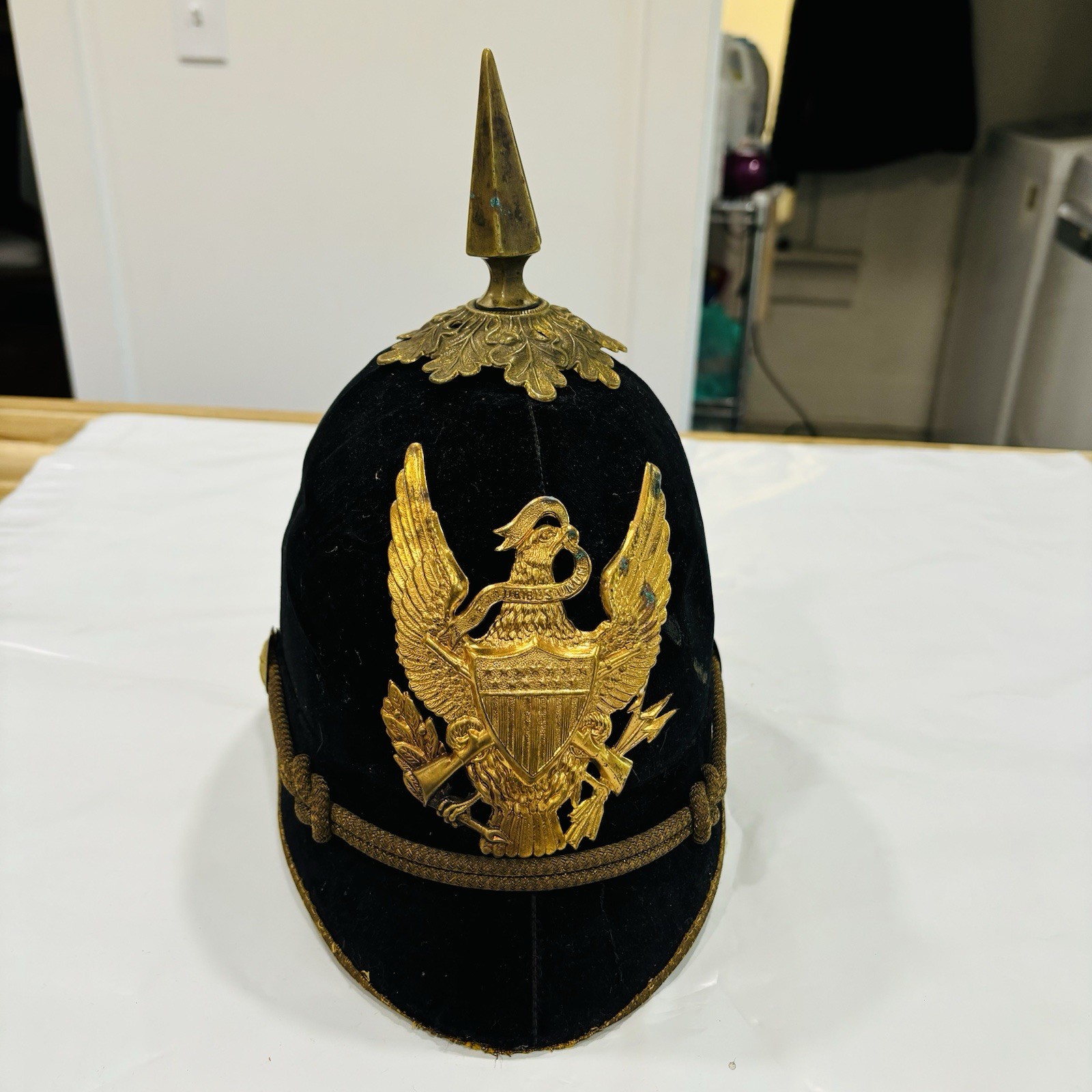 Antique M1881 US Army Indian Spanish Wars Military Helmet Spike Dress Hat Antique M1881 US Army Indian Spanish Wars Military Helmet Spike Dress Hat