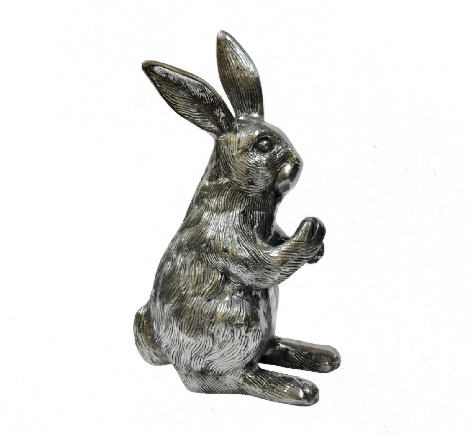 Big Rabbit Metal Easter Bunny Figurine Statue 12 inches