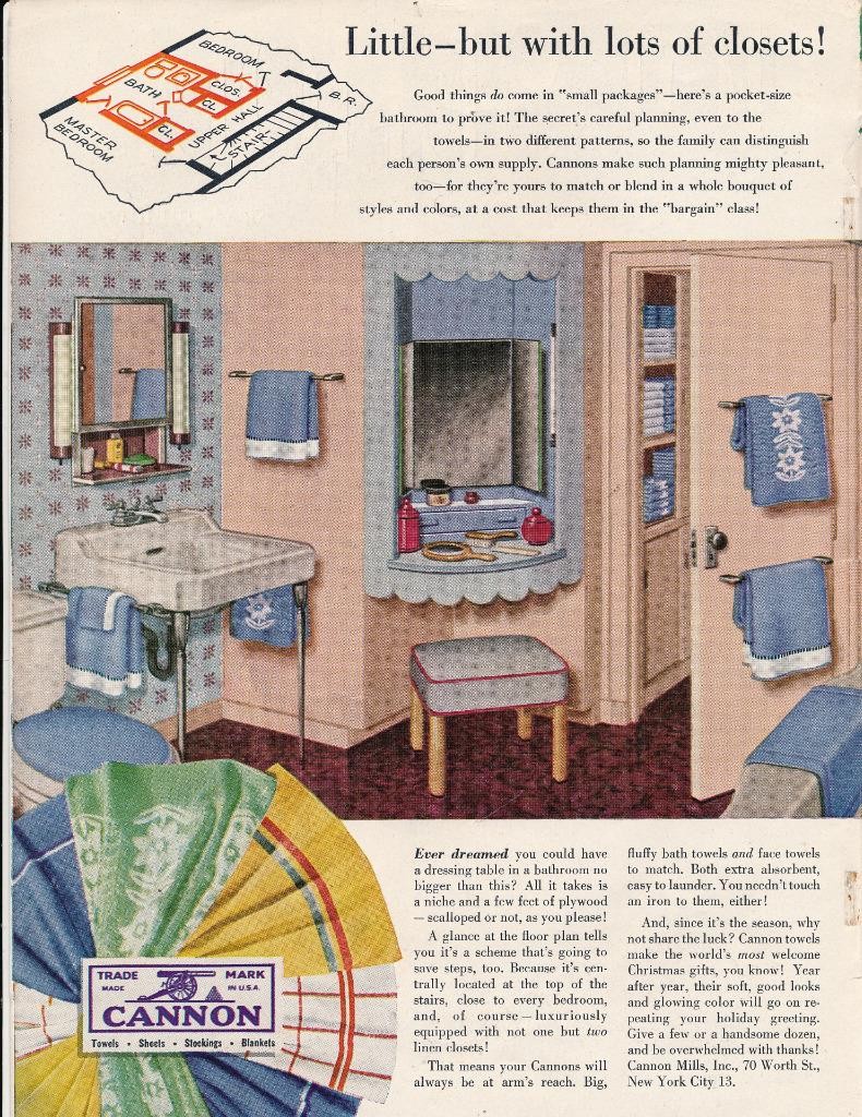 Magazine Ad - 1947 - Cannon Towels - Mid Century Modern