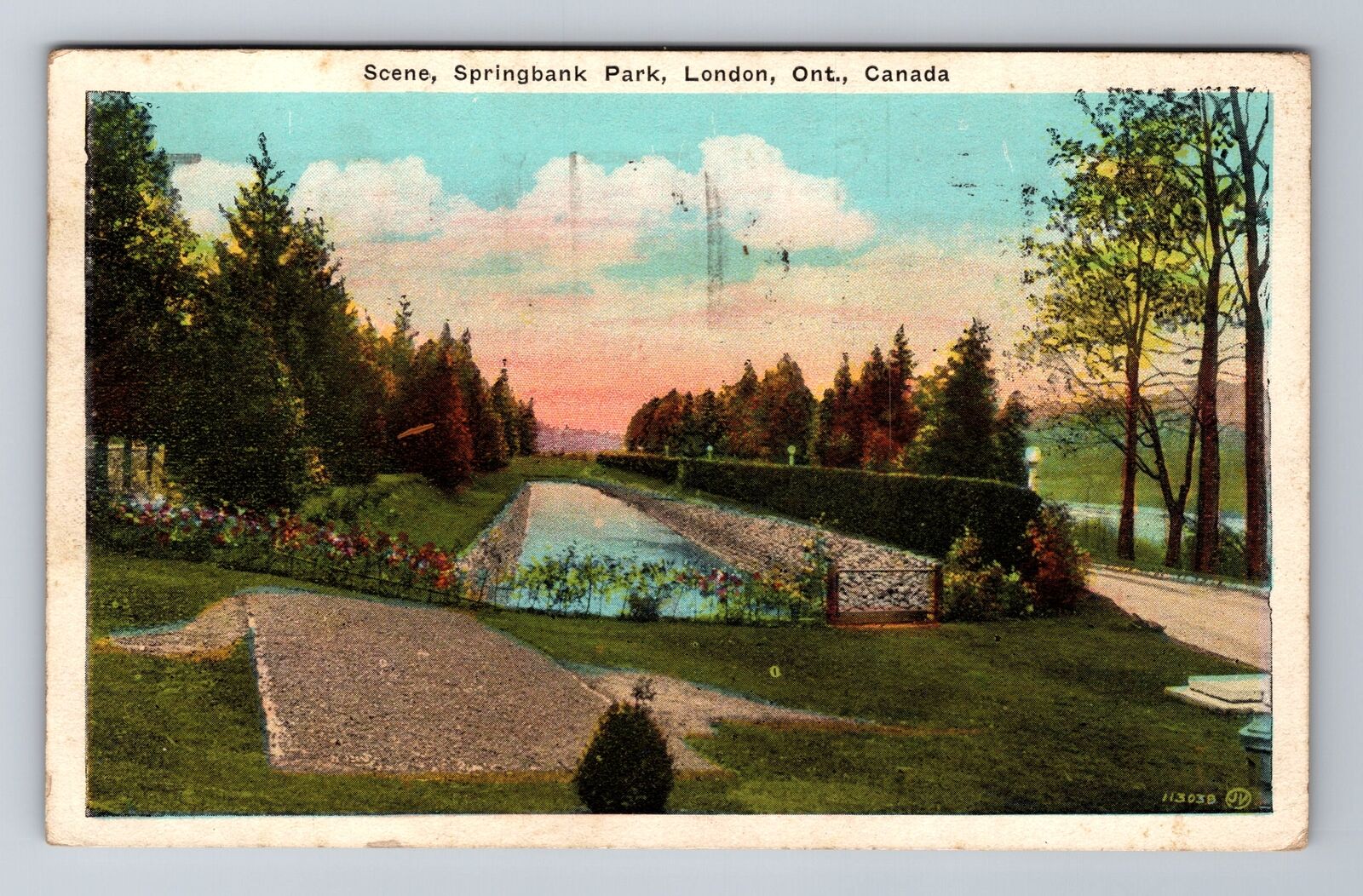 London Ontario-Canada, Scene, Springbank Park, Antique, Vintage c1927 Postcard