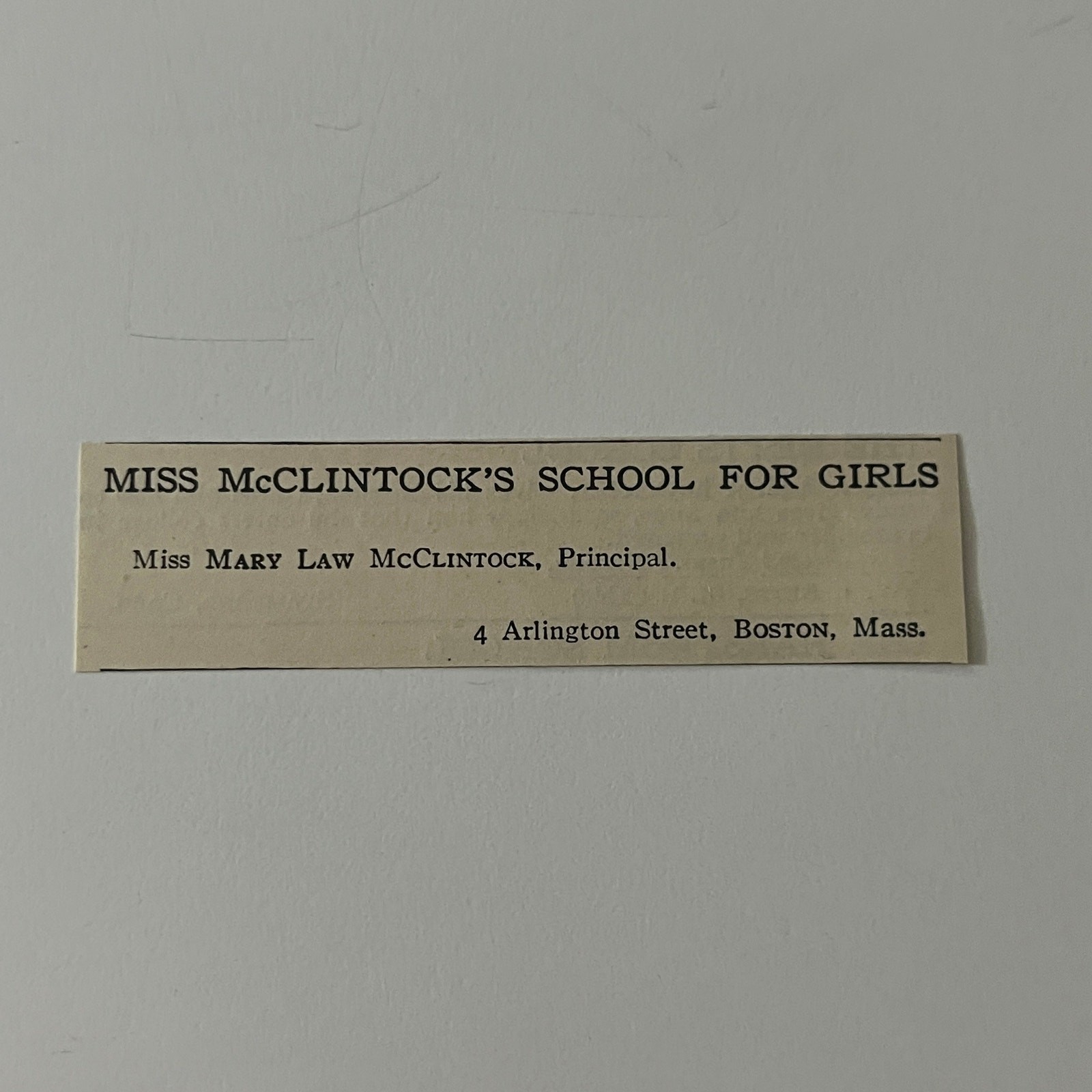 Miss McClintock's School For Girls Mary McClintock Boston MA 1917 Ad SAI8-S23