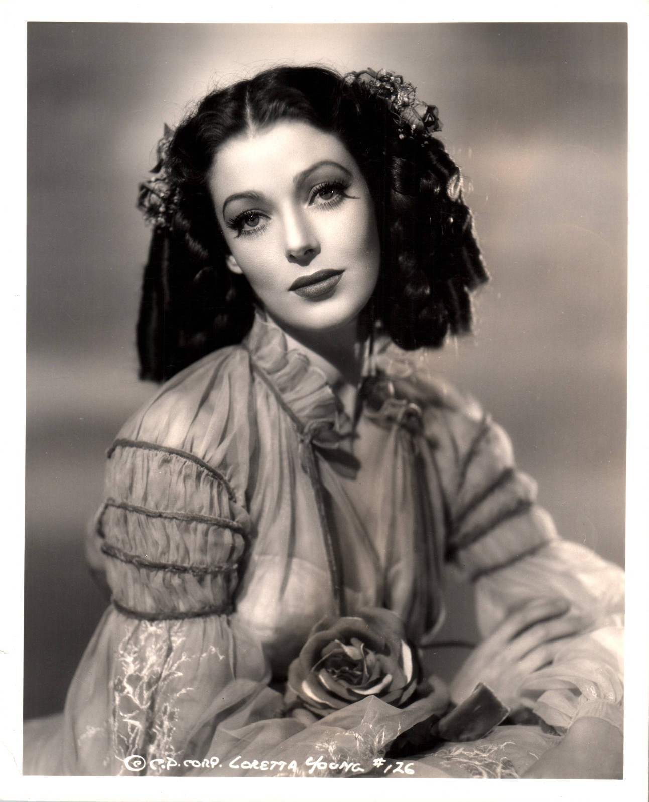 HOLLYWOOD LORETTA YOUNG STYLISH POSE STUNNING PORTRAIT 1941 SCHAFER  PHOTO MA92