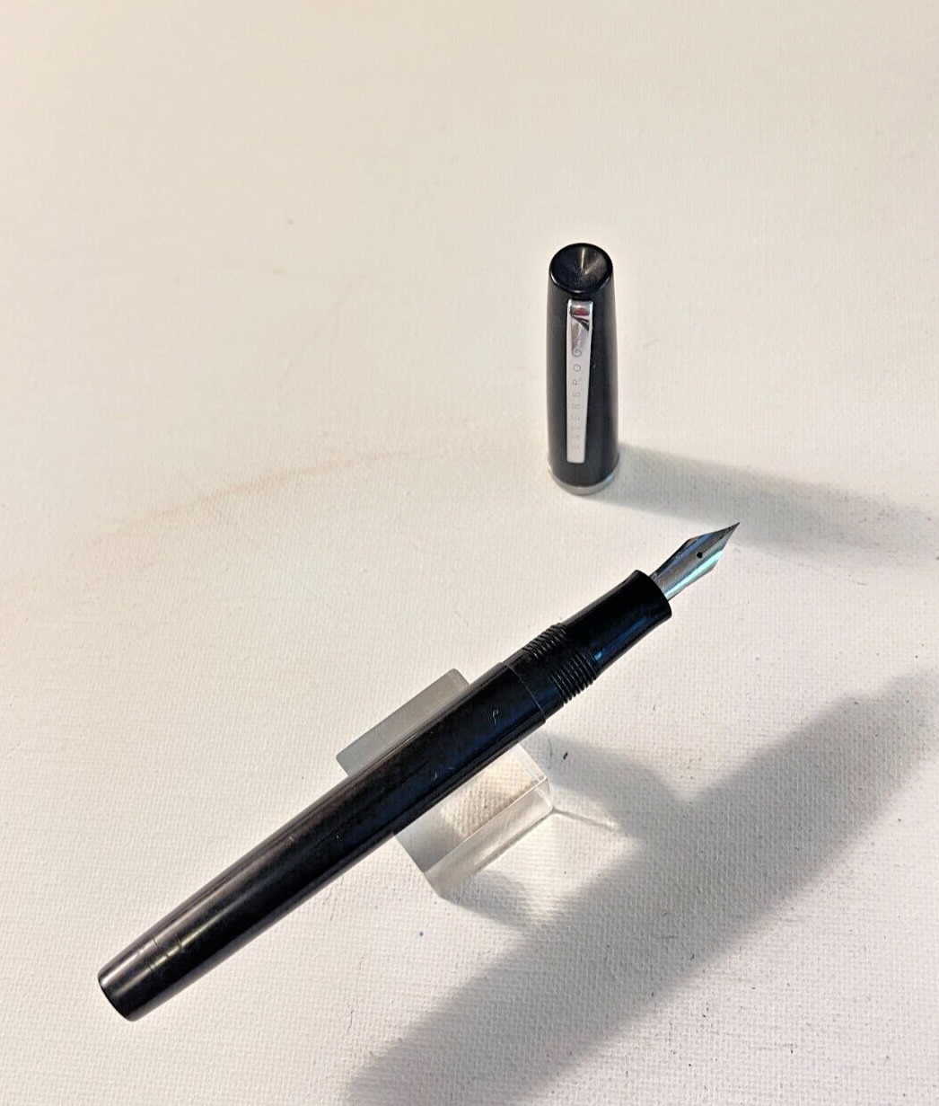 Black Esterbrook Fountain Pen Squeeze filler 1550 EX FINE nib NICE.  Guaranteed