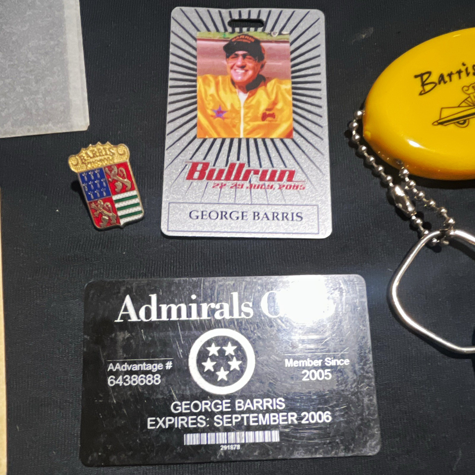 George Barris Identification pass vintage business cards personal pin &Negatives