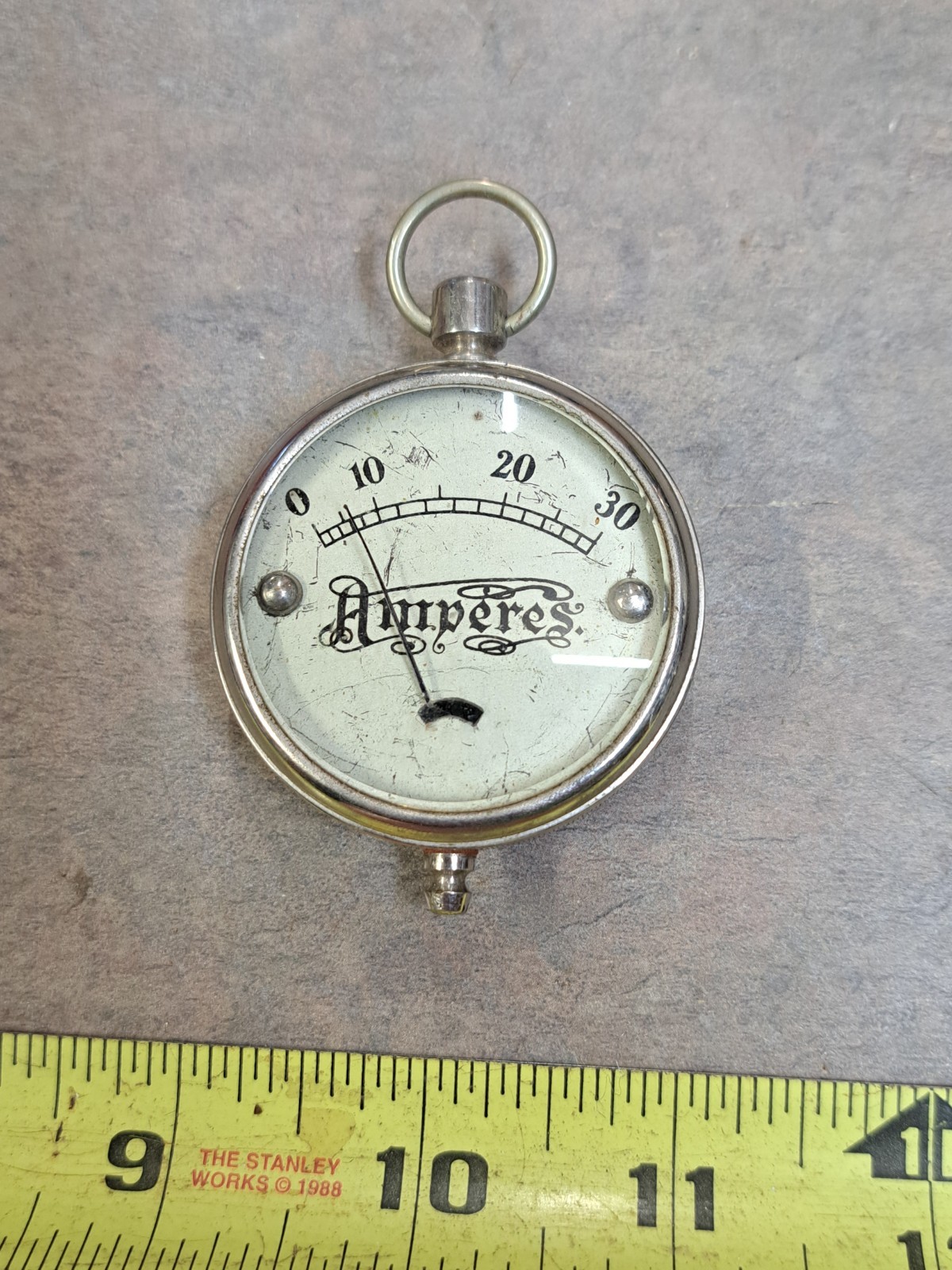 Vintage Amperes Amp Gauge, Pocket watch style