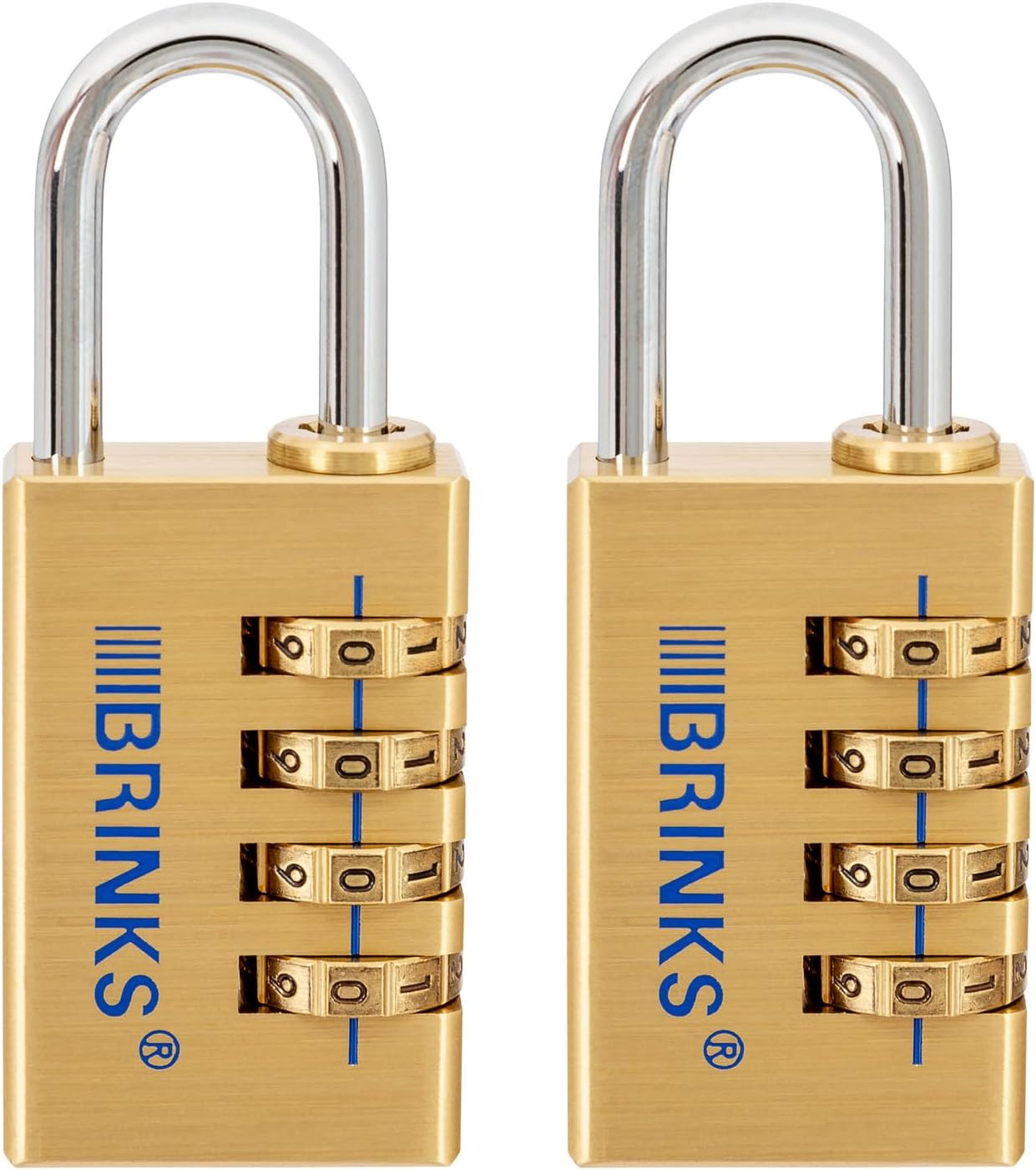 - 30Mm Solid Brass 4-Dial Resettable Padlock - Chrome Plated, 2 Pack