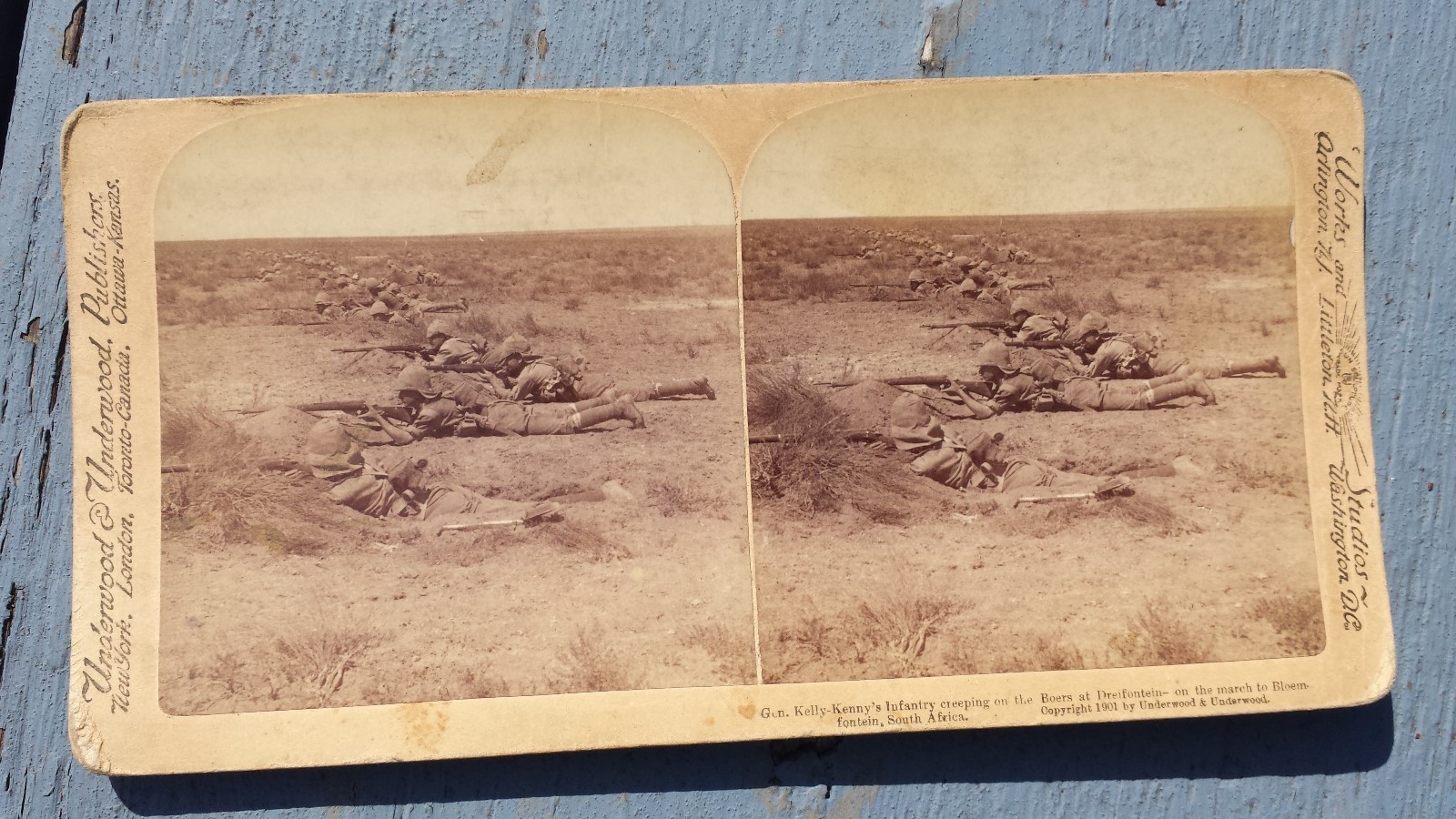 1901 Stereo View Card General Kelly Kenny\'s Infanty Military March Bloemfontein