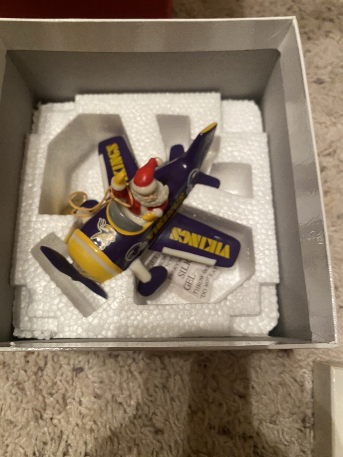 2006 Minnesota Vikings Danbury Mint Victory Plane Christmas Ornament NIB