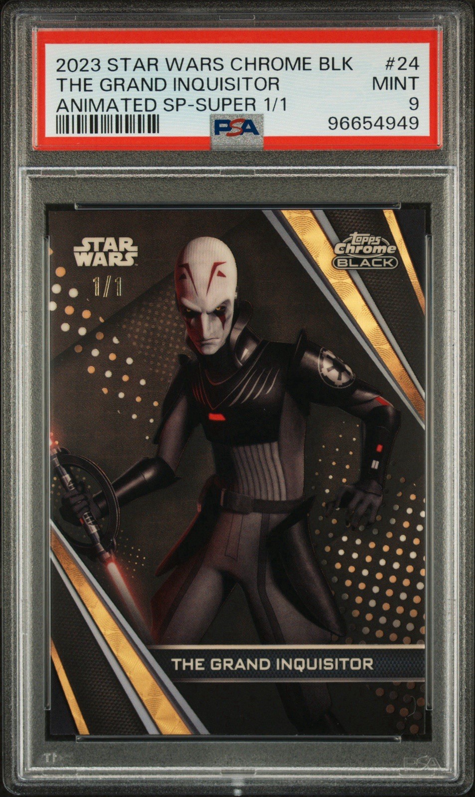 2023 Topps Star Wars Chrome Black The Grand Inquisitor 1/1 Superfractor PSA 9