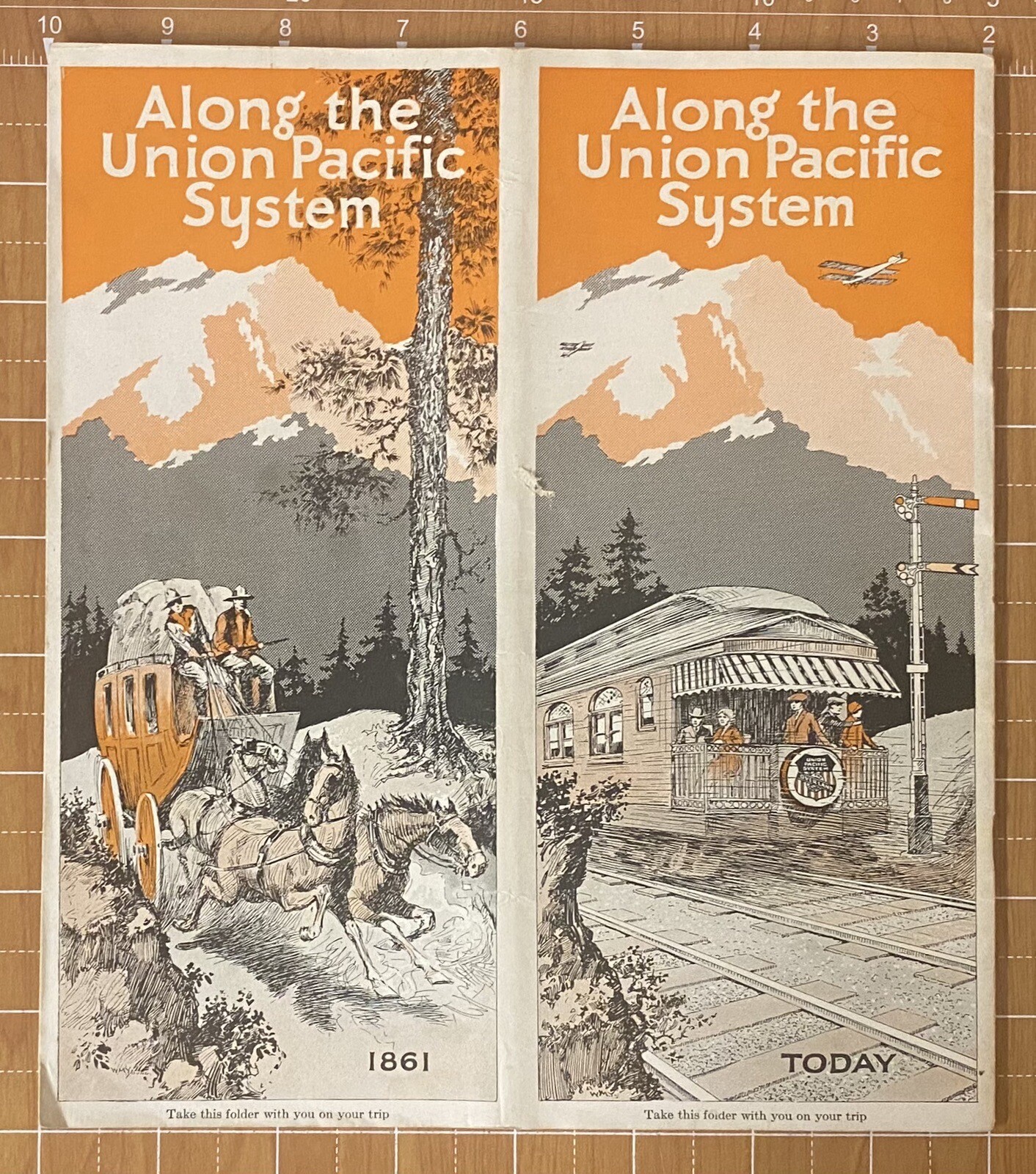 UNION PACIFIC RR SYSTEM~THE OVERLAND TRAIL 1931 DETAILED PAPER BOUND BOOK w MAP