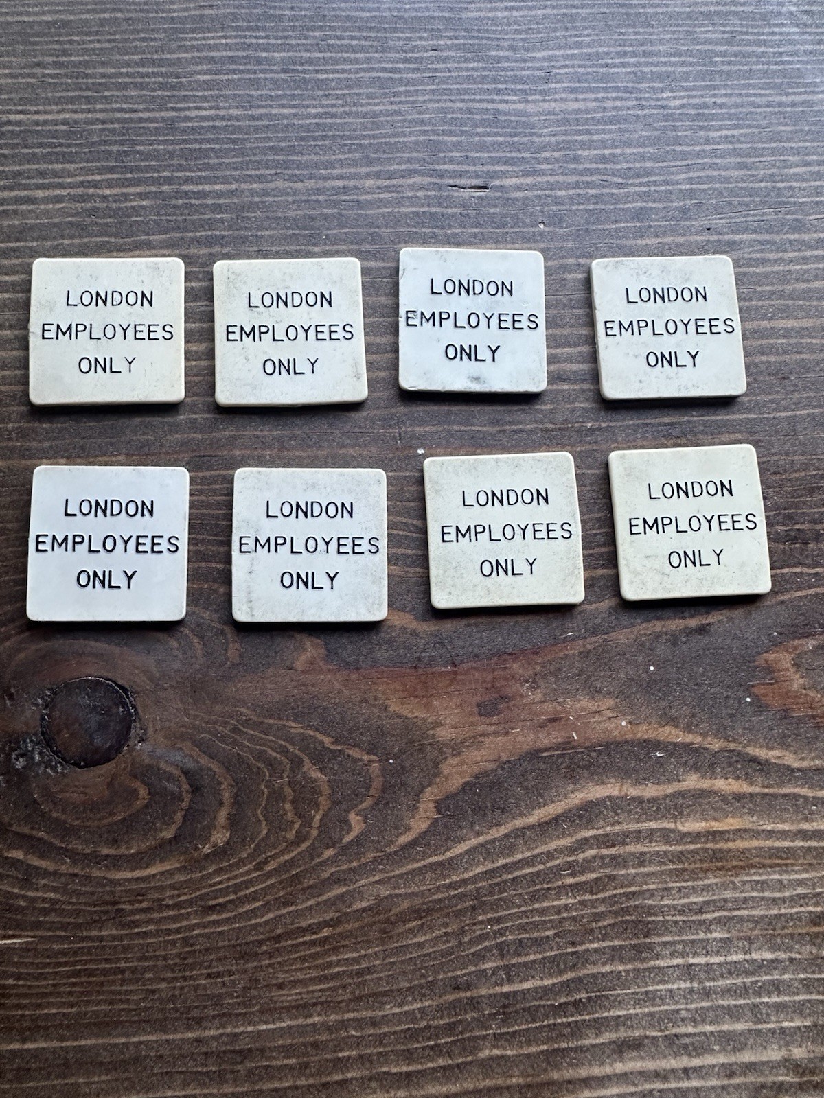 These are vintage London’s Farm Dairy employee milk tokens  (LOT OF 8)