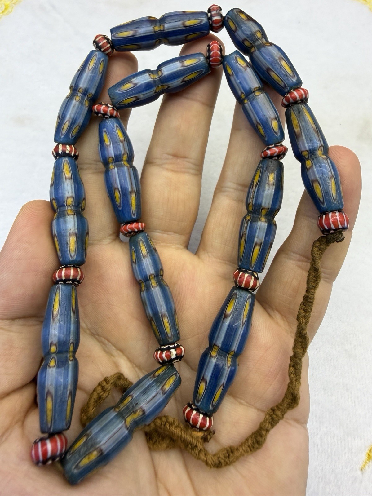 Old Unique  Roman Mosaic Glass Wonderful Beads Strand Necklace