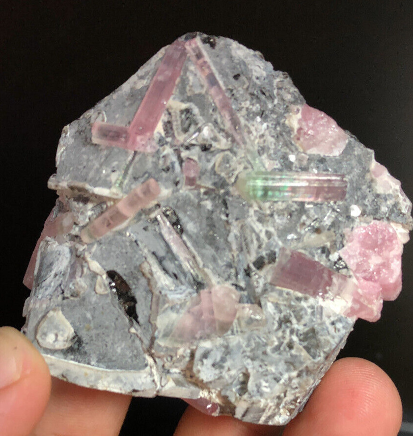 Very Nice Quality Tourmaline Bunch Crystals Specimen with Quartz Afgha 162 Grams