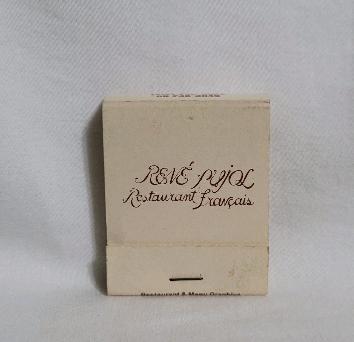 Vintage Rene Pujol French Restaurant Matchbook New York City Advertising Full