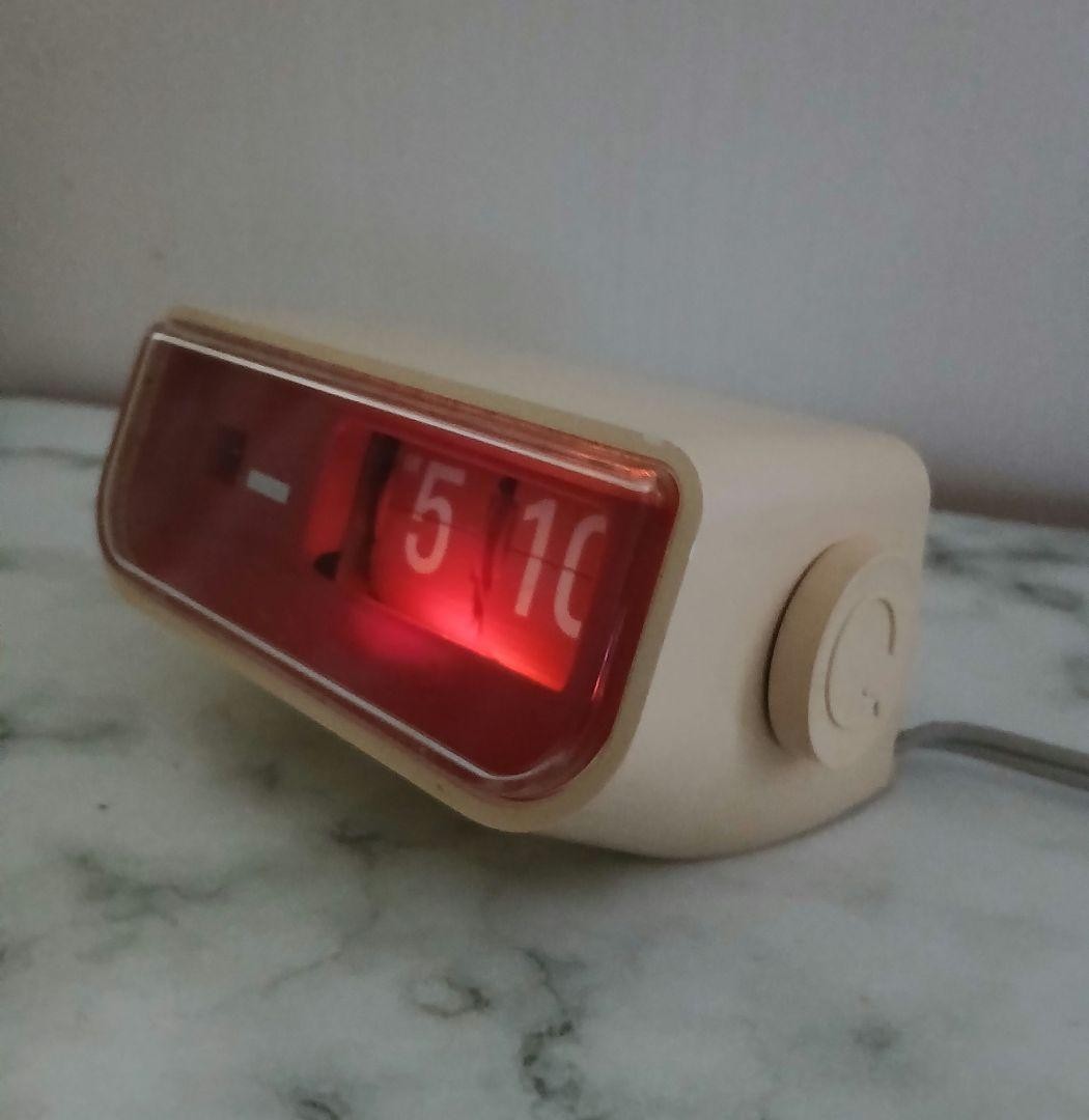 COPAL 226 Flip Clock Cream Showa Retro Rare Working 50/60Hz No Alarm Function