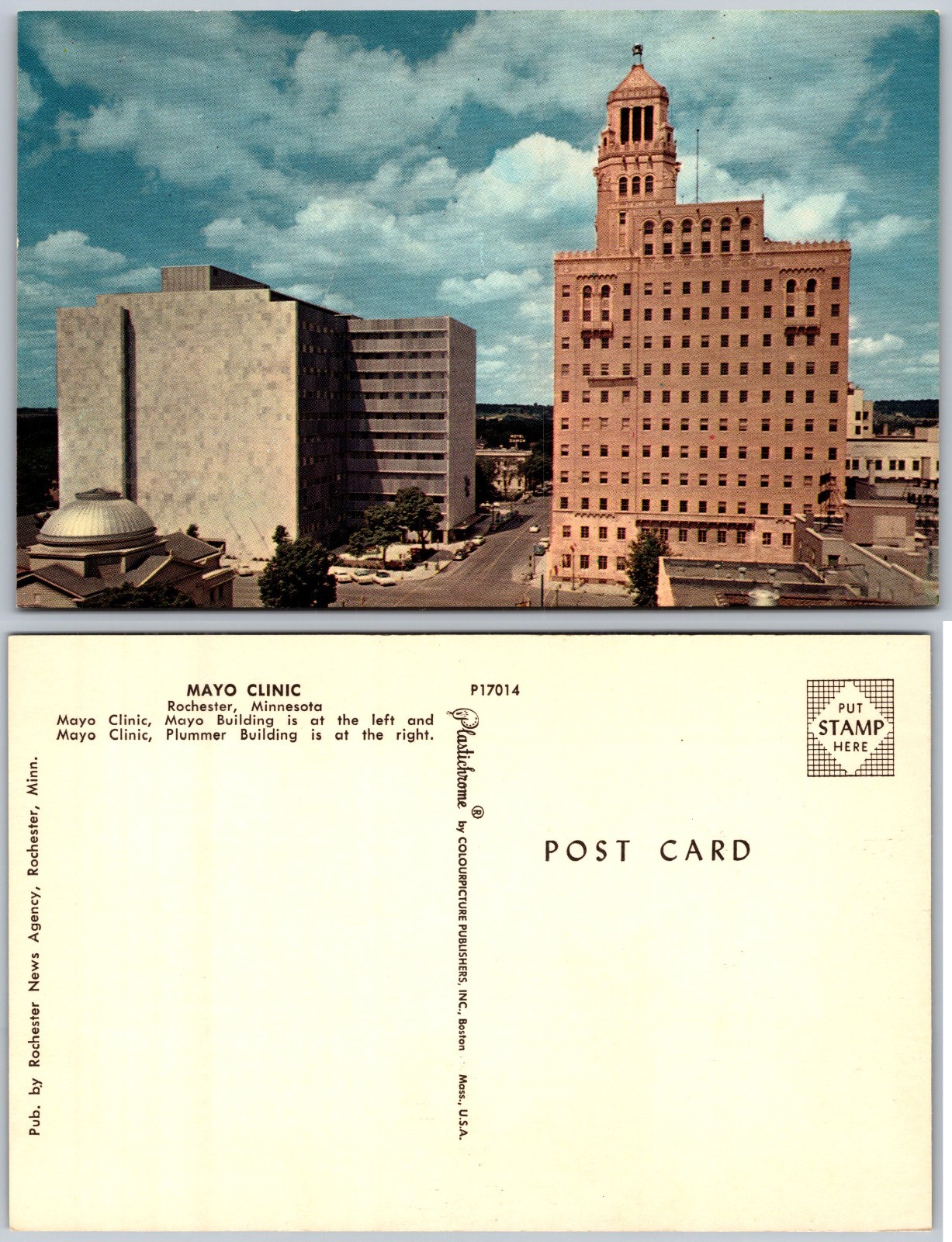 Mayo Clinic Plummer Building Rochester MN Postcard