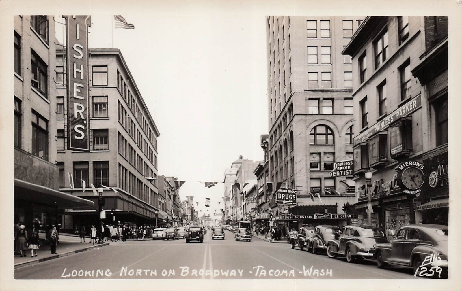RPPC Tacoma Washington Broadway Fisher's Department Store Photo Postcard 4A