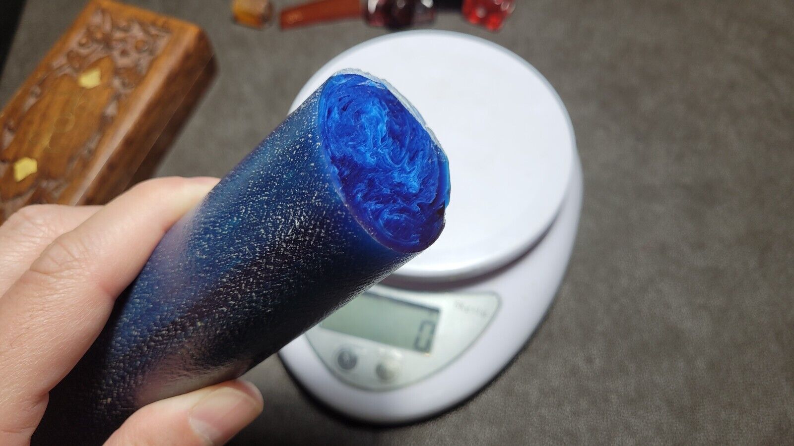 Amber Bakelite Rod, Catalin Rods Dice, Phenolic Resin For Rosary Jewellery BLUE2