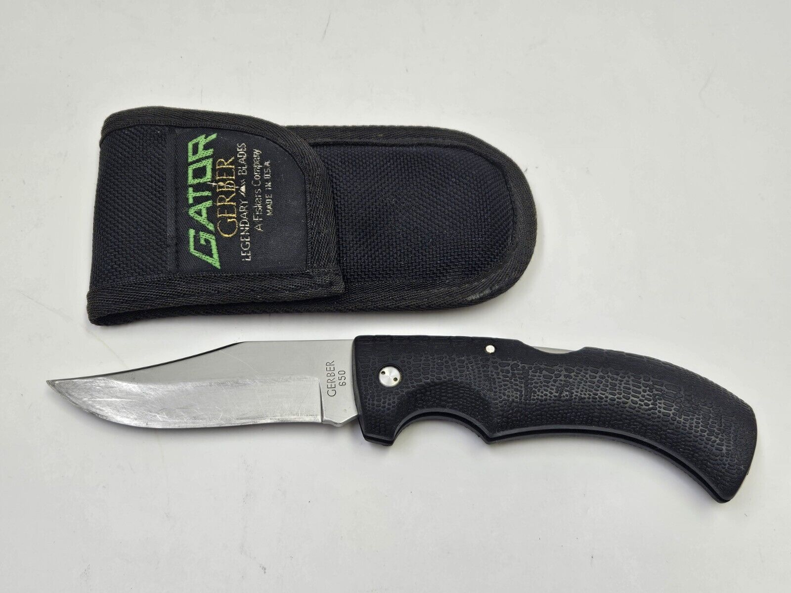 Gerber Gator 650 Lockback Folding Knife Portland OR USA With Sheath Holster