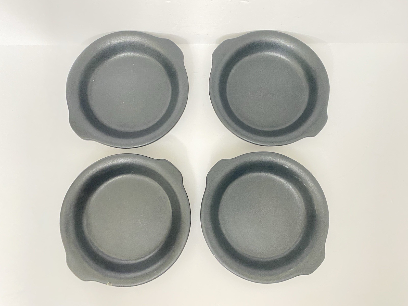 Set Of 4 VTG HALL Pottery Round Casserole Dish Au Gratin Black 513 Heavy Duty