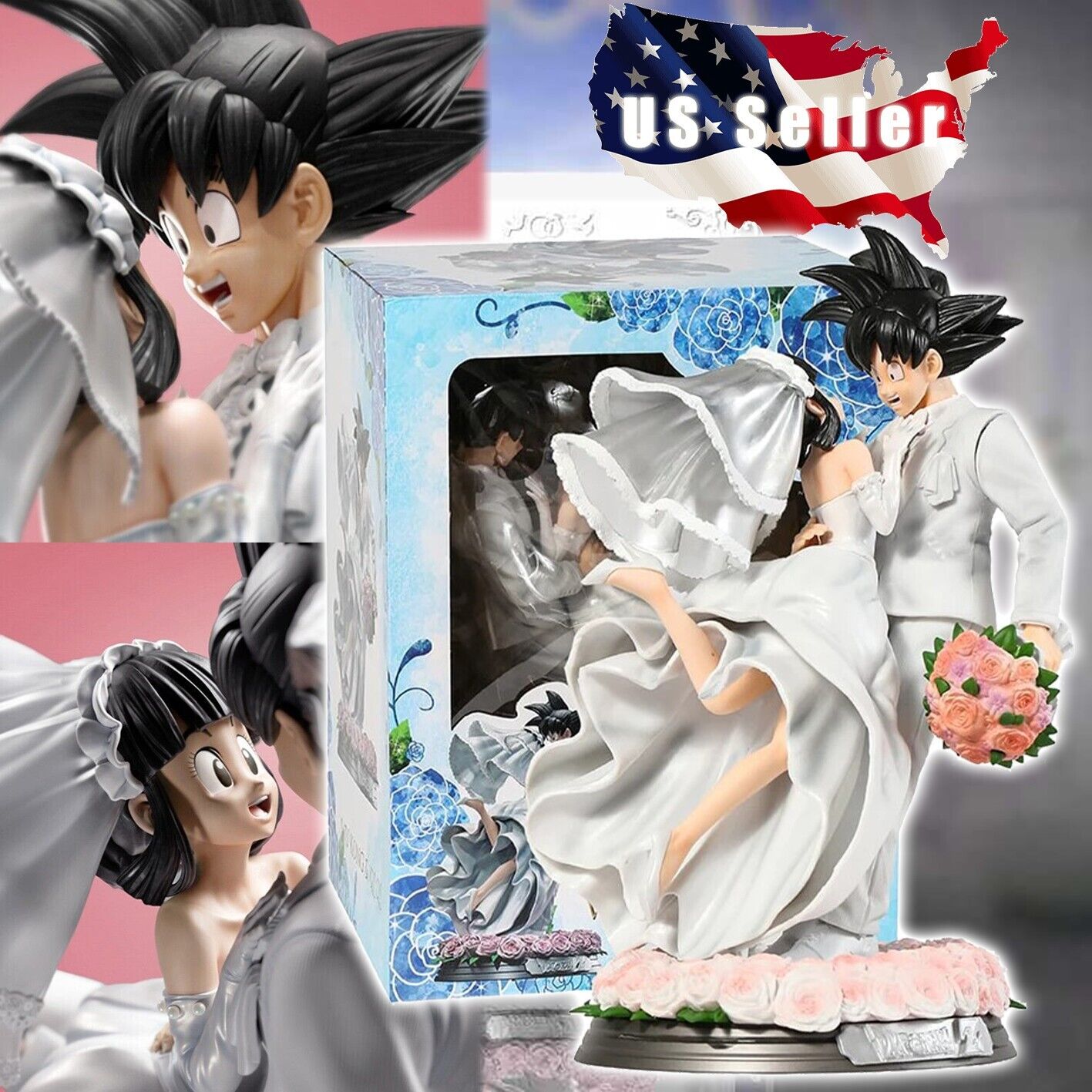 Anime Figure 31cm Son Goku and Chichi Marry Wedding