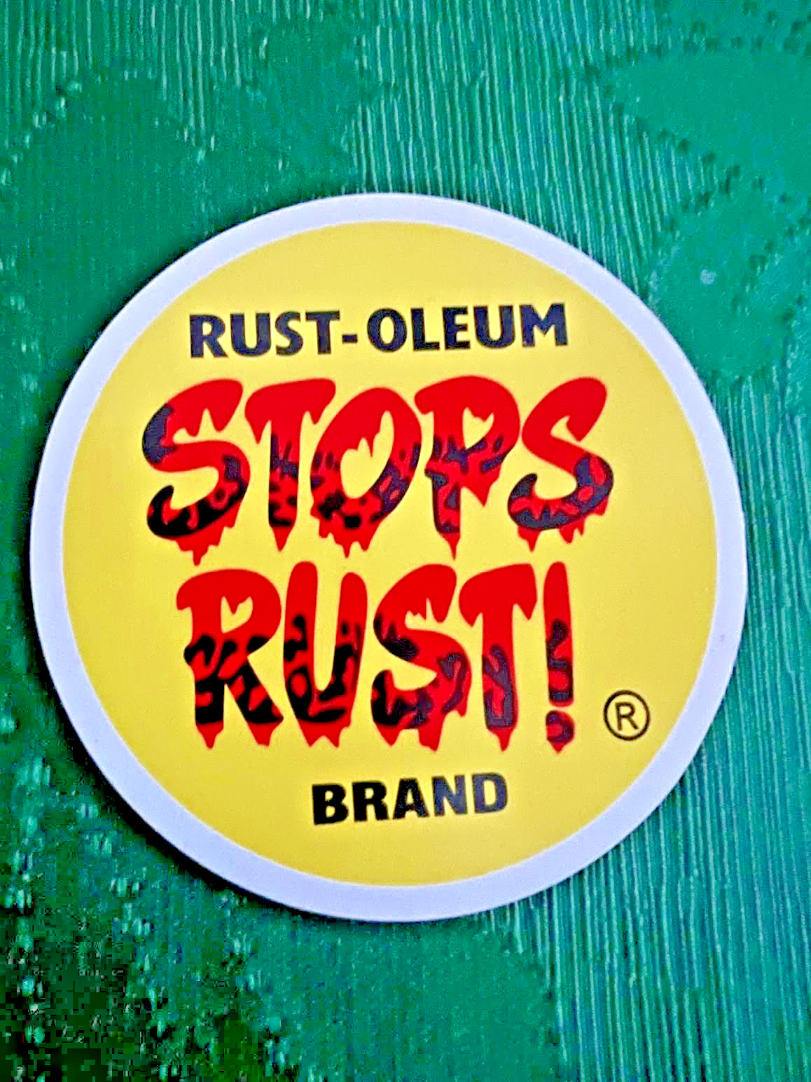 vintage rust oleum magnet sign spray paint