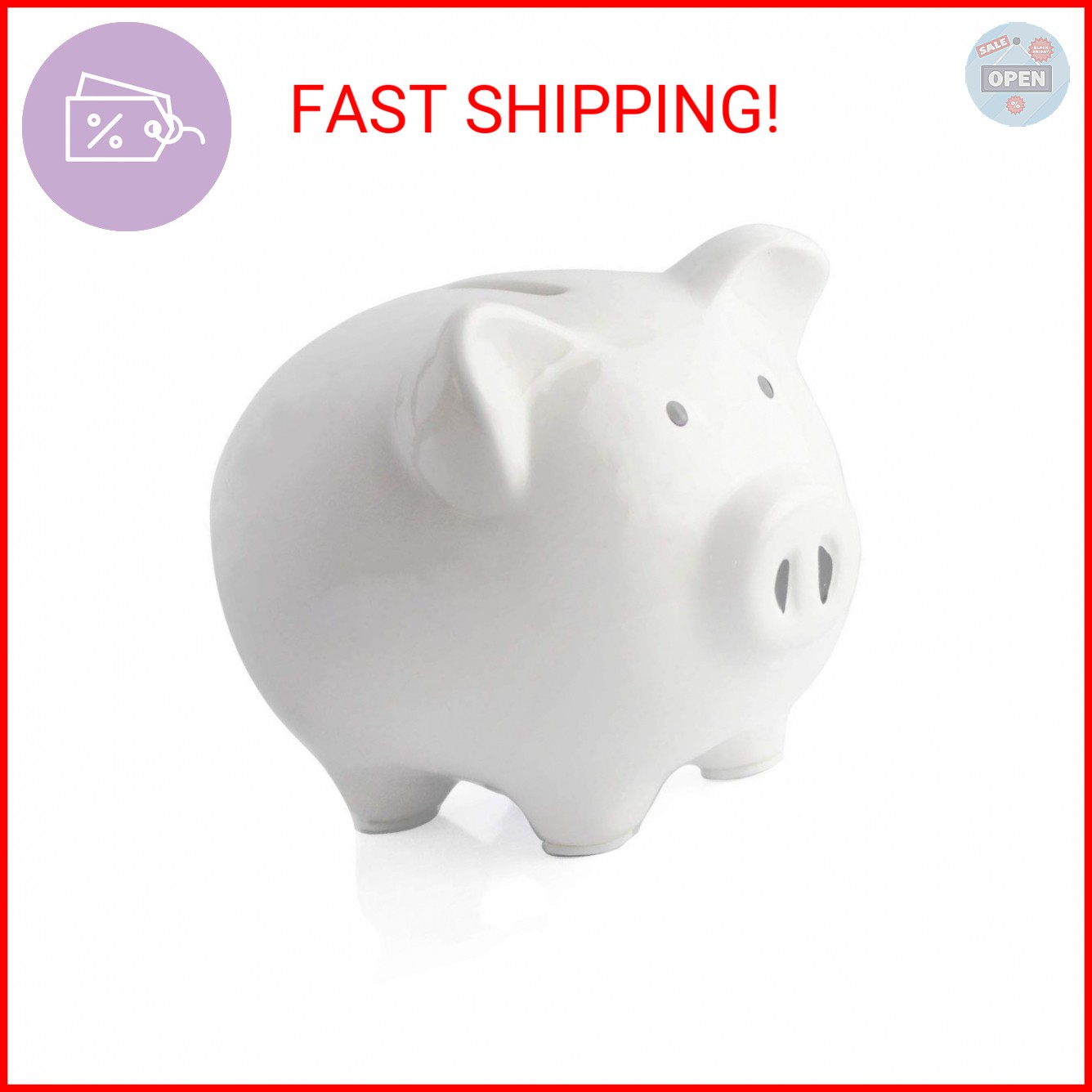 KOHIENWO Piggy Bank,Child to Cherish Ceramic Pig Money Piggy Banks for Boys Girl